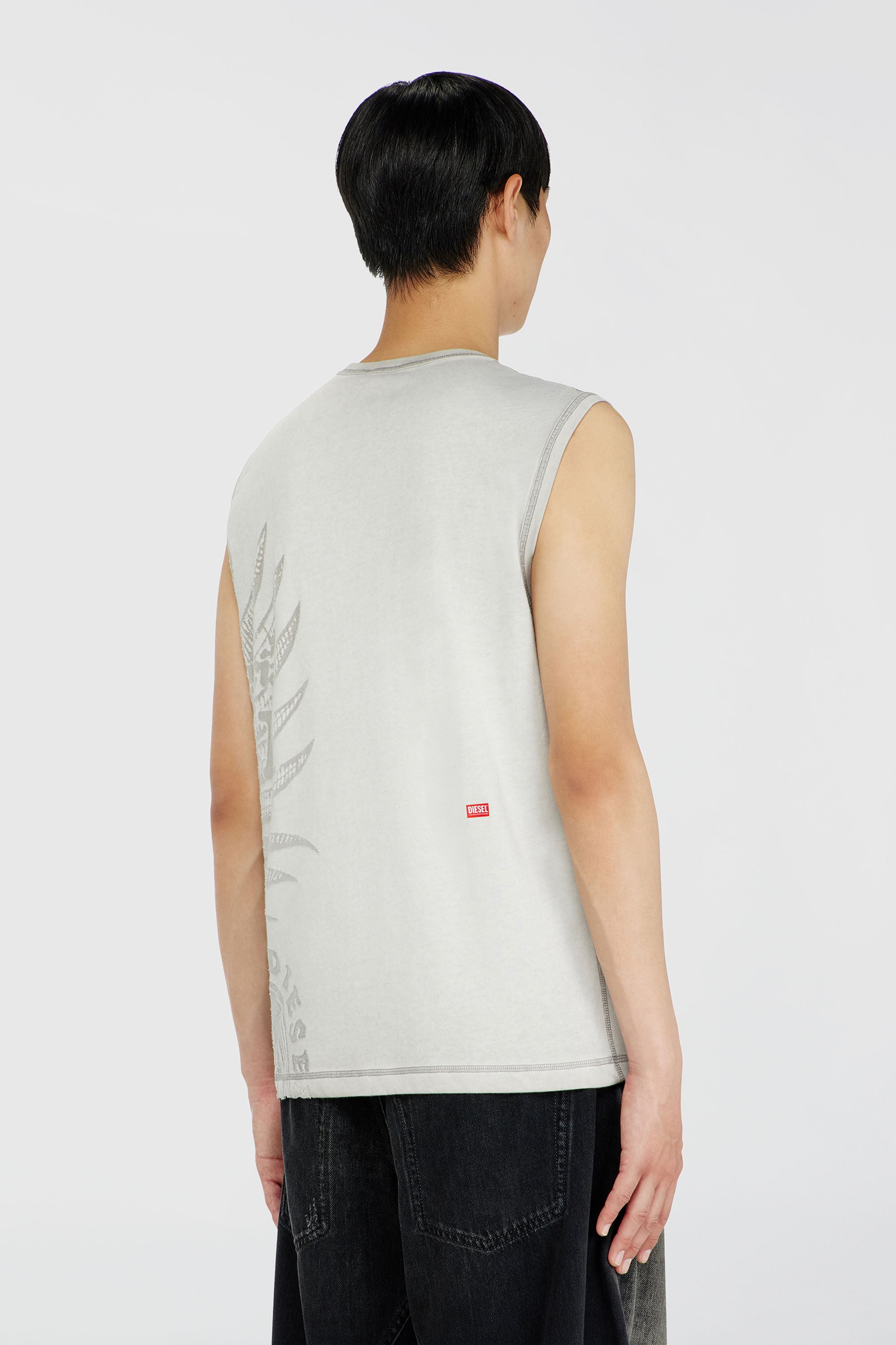 Diesel - T-RAWBISCO, Top sin mangas con gr&aacute;ficos en relieve Hombre in Gris - 4