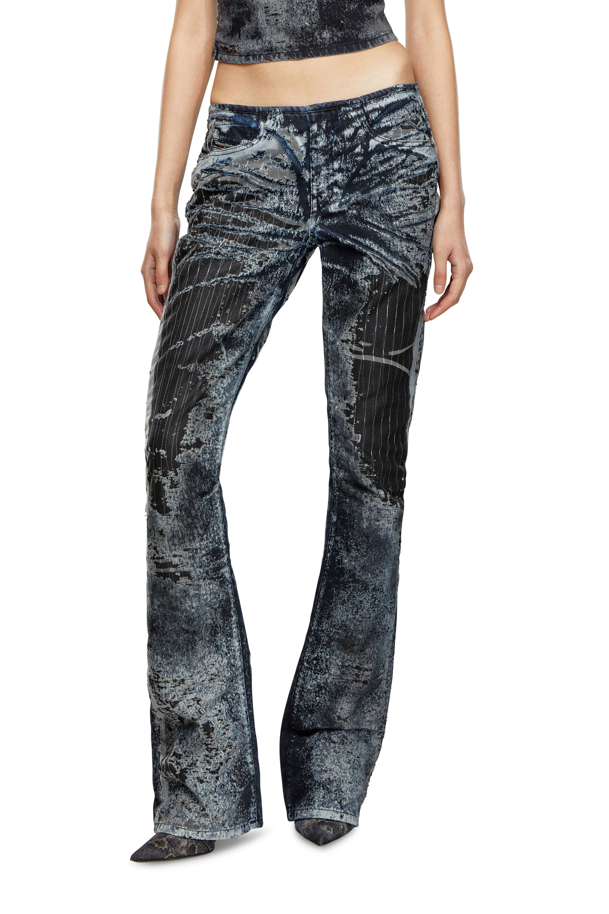 Diesel - Female's Bootcut Jeans D-Shark 068MU, Blue/Black - 3