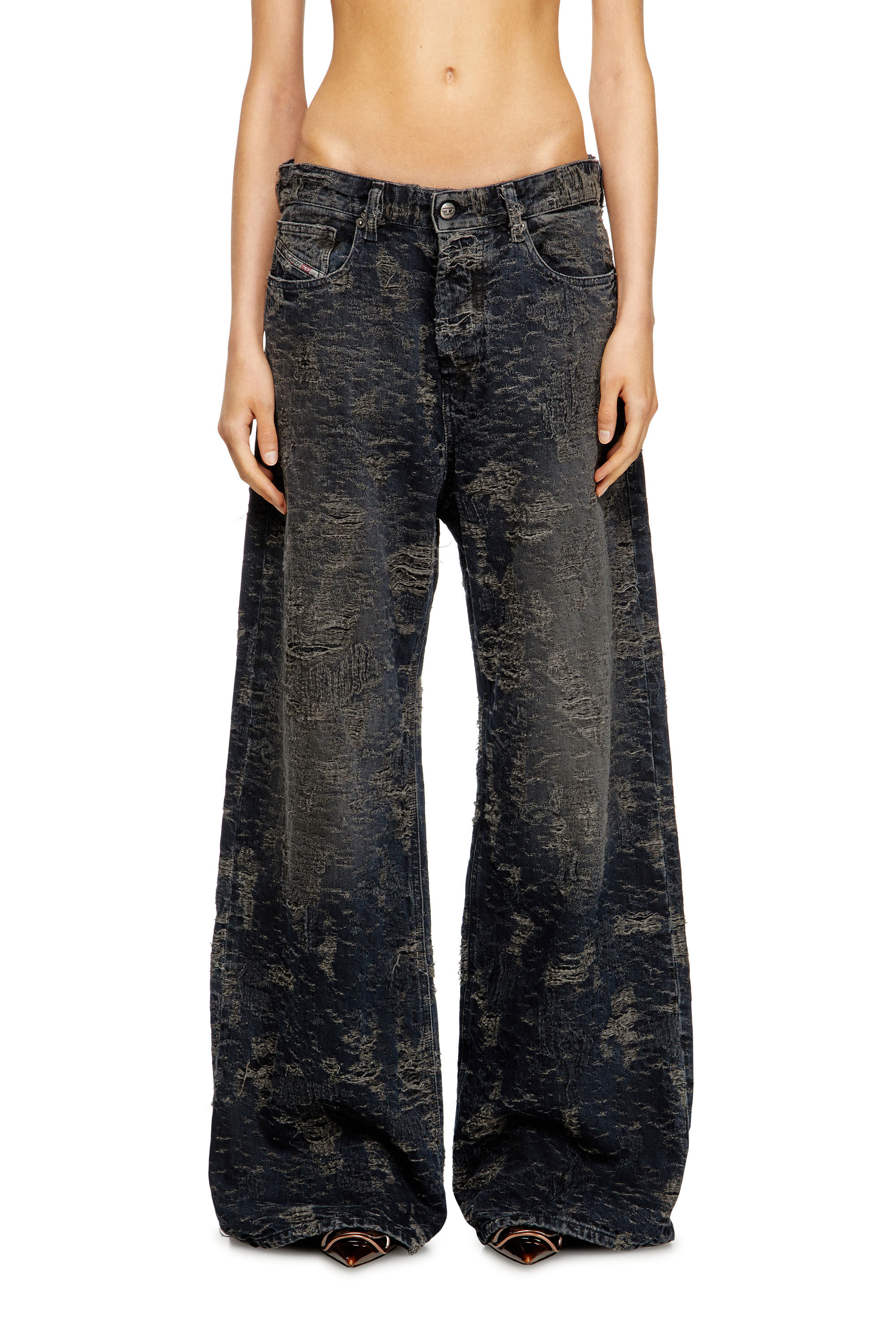 Diesel - Female's Relaxed Jeans 1996 D-Sire 007BV, Black/Dark Grey - 3