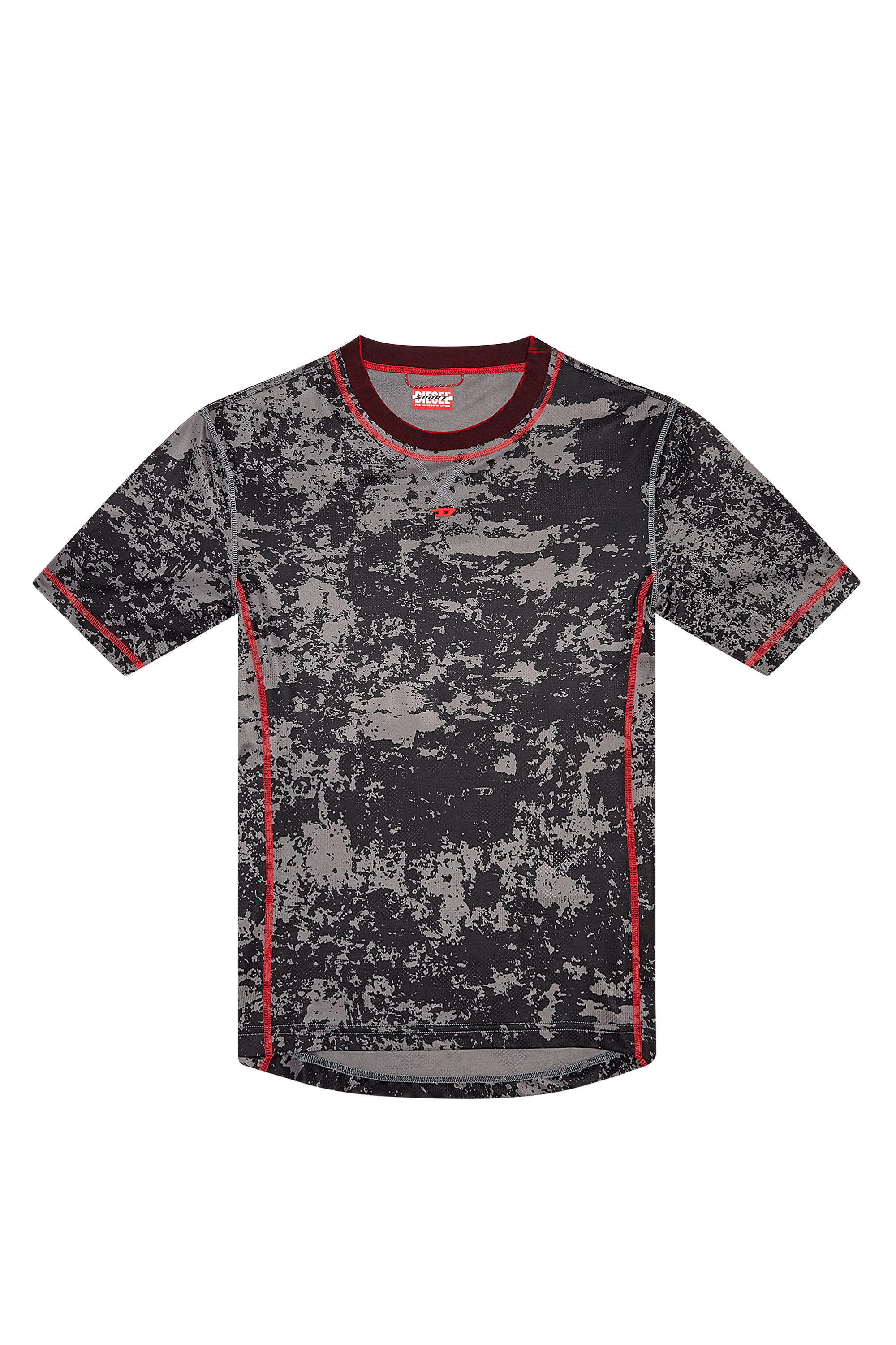 Diesel - AMTEE-GAEL-WT28, Camiseta en jacquard de camuflaje con estampado nublado Hombre in Negro - 2