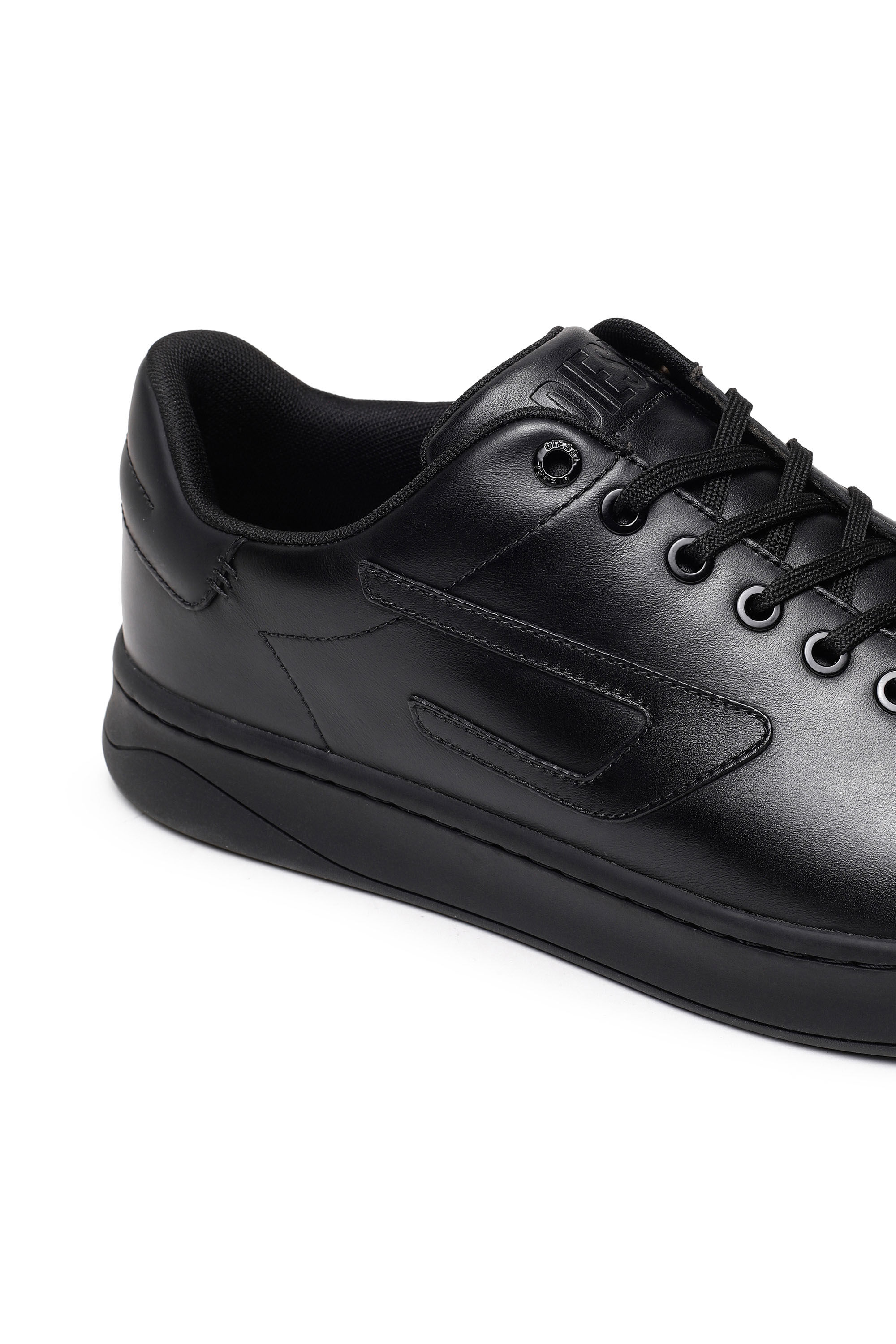 Diesel - S-ATHENE LOW, Man's S-Athene Low-Low-top leather sneakers with D patch in Black - 6