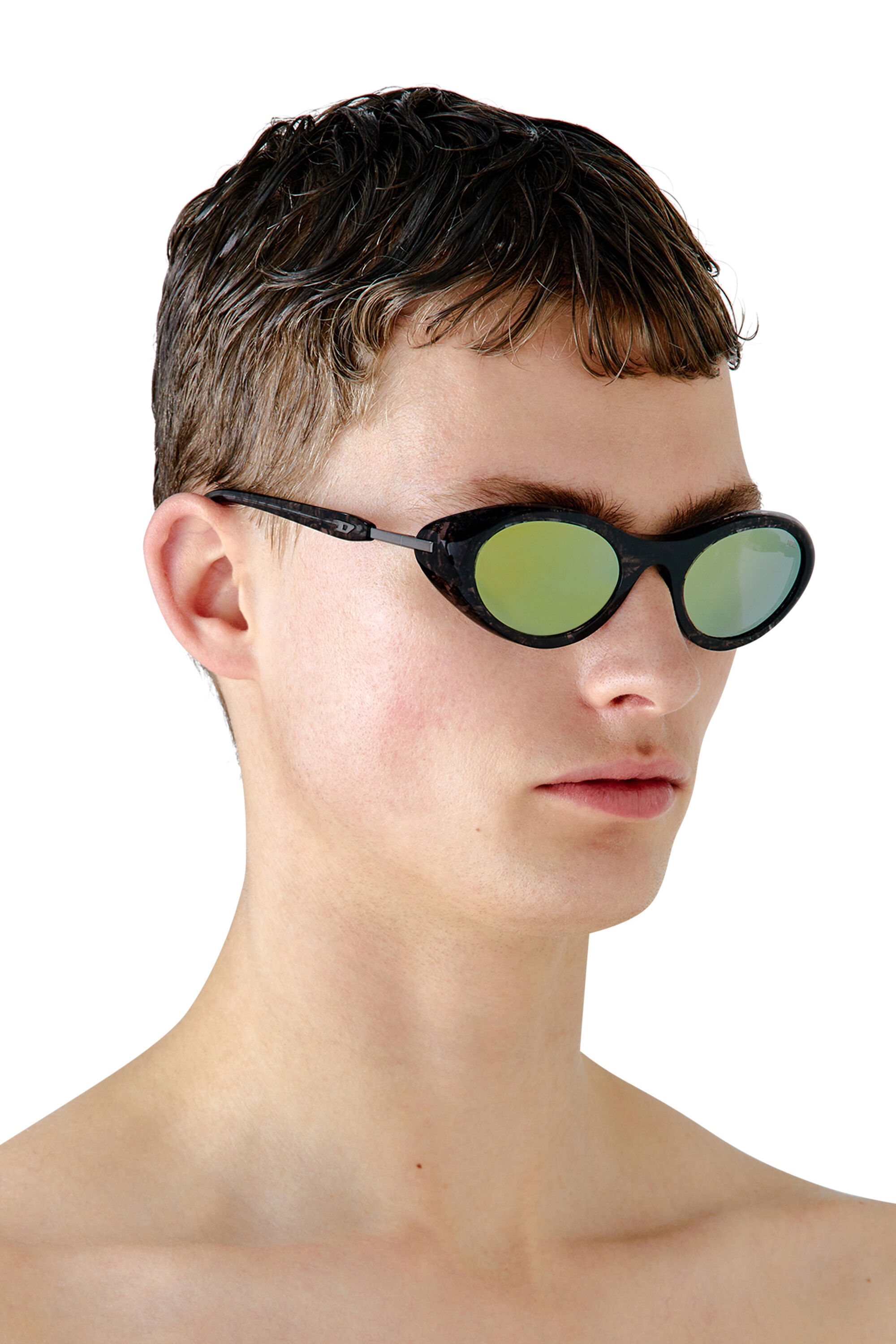 Diesel - 0DL2004, Unisex's Wrap-around shape sunglasses in Smoke Havana/Peacock - 4