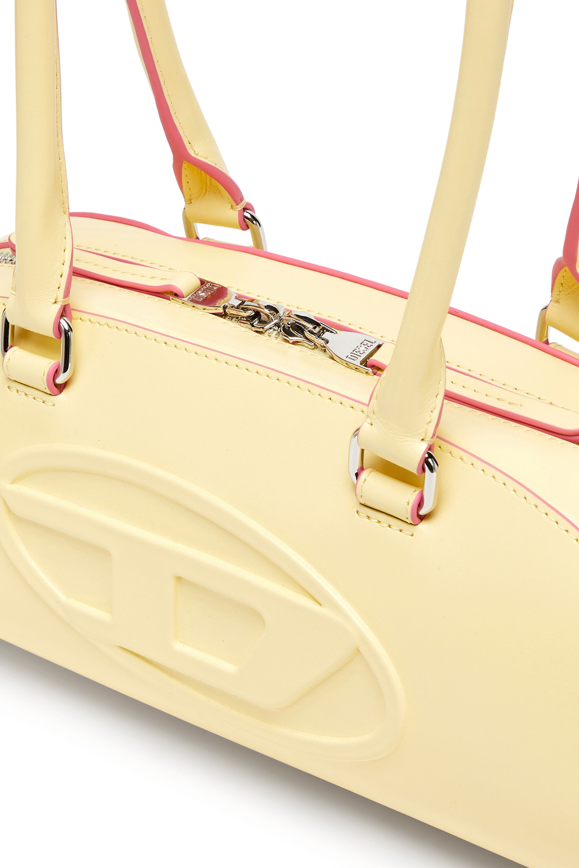 Diesel - 1DR DOME SHOULDER EW, Female's 1DR Dome - Elongated bowling bag in leather in Yellow - 5