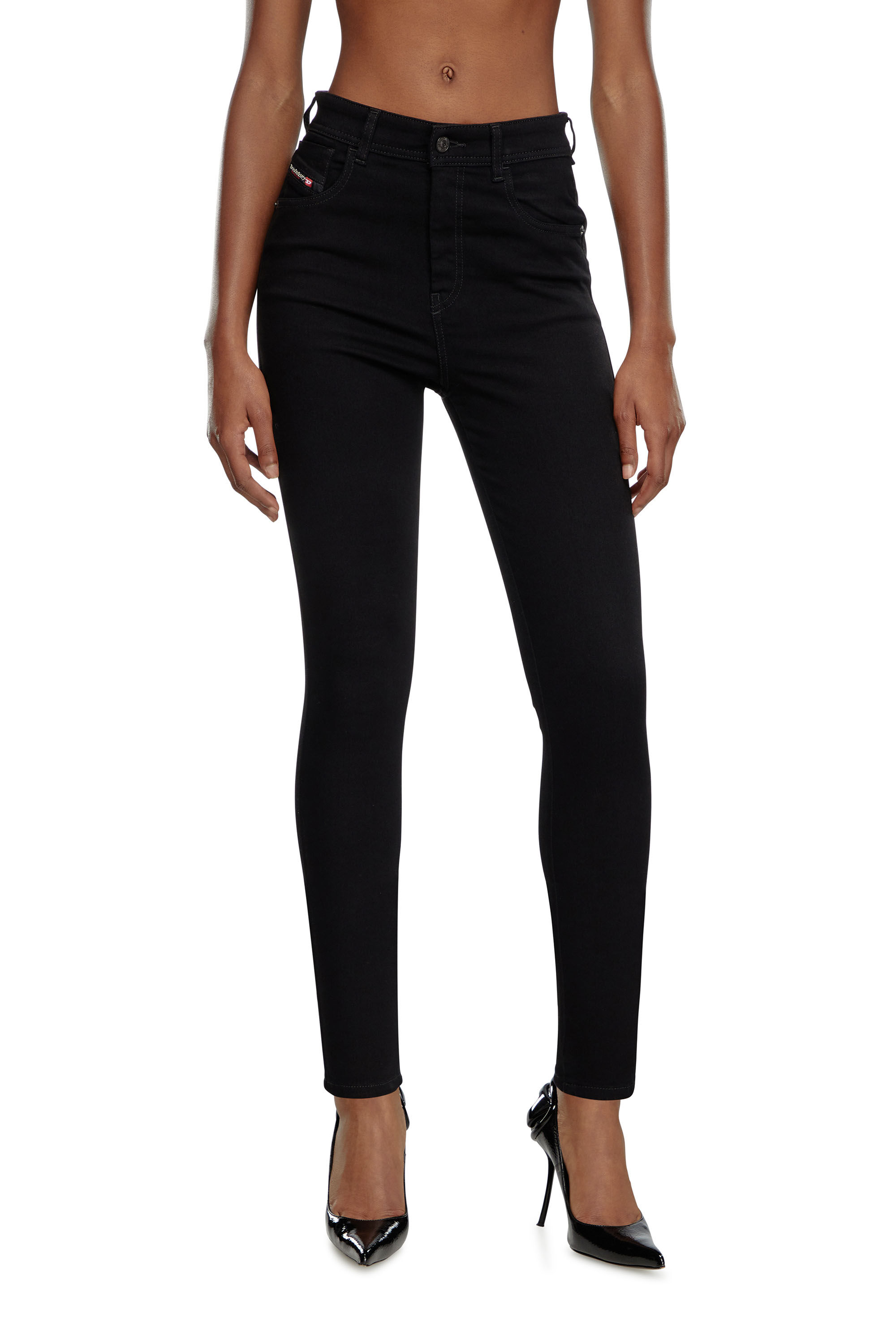 ★DIESEL★ 1984 Slandy High Skinny Denim Pants Black A035980 1984 SLANDY-HIGH Woman: Super Skinny Stretch Jeans | Black