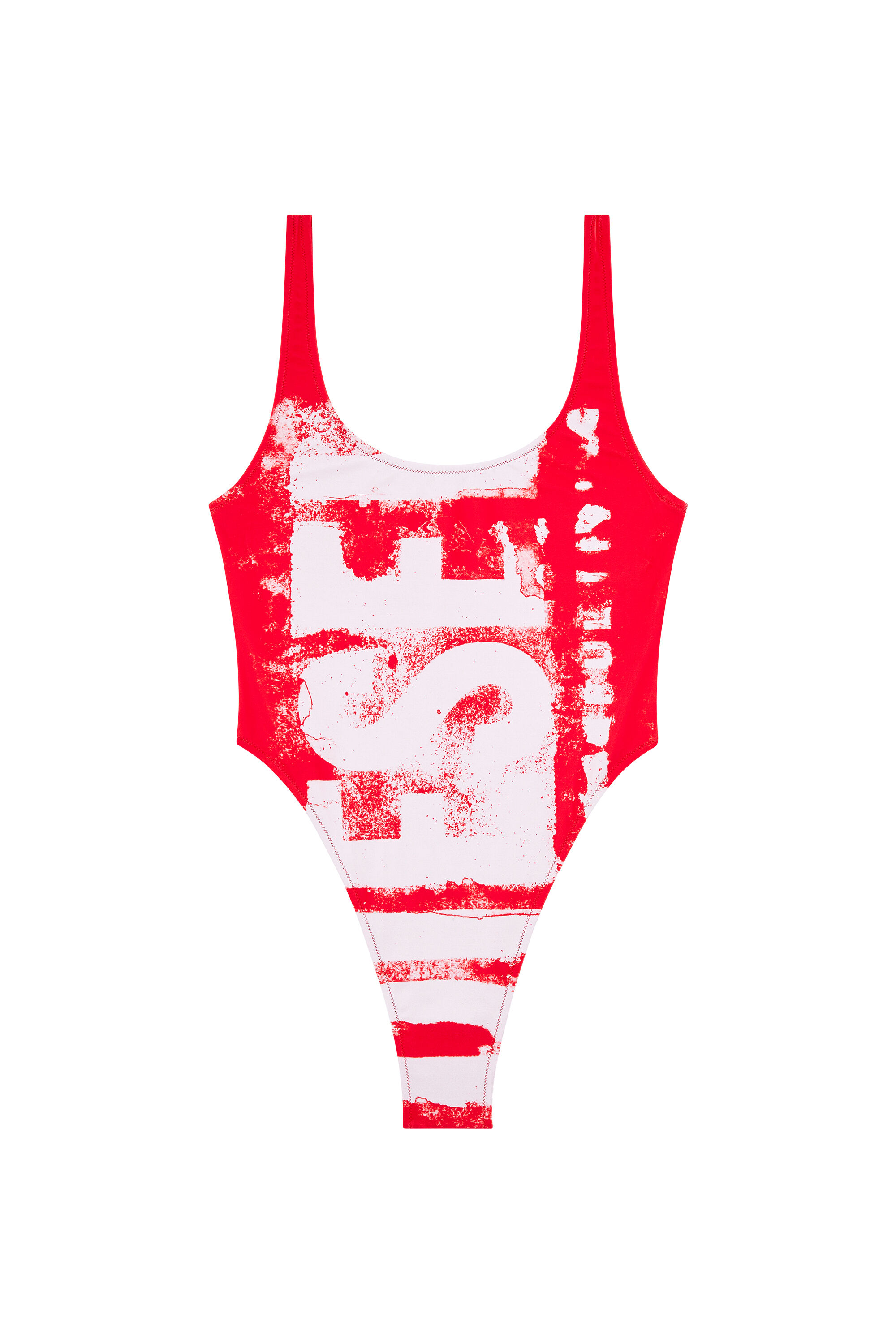 Women's Bleeding logo swimsuit in recycled fabric | Red | Diesel