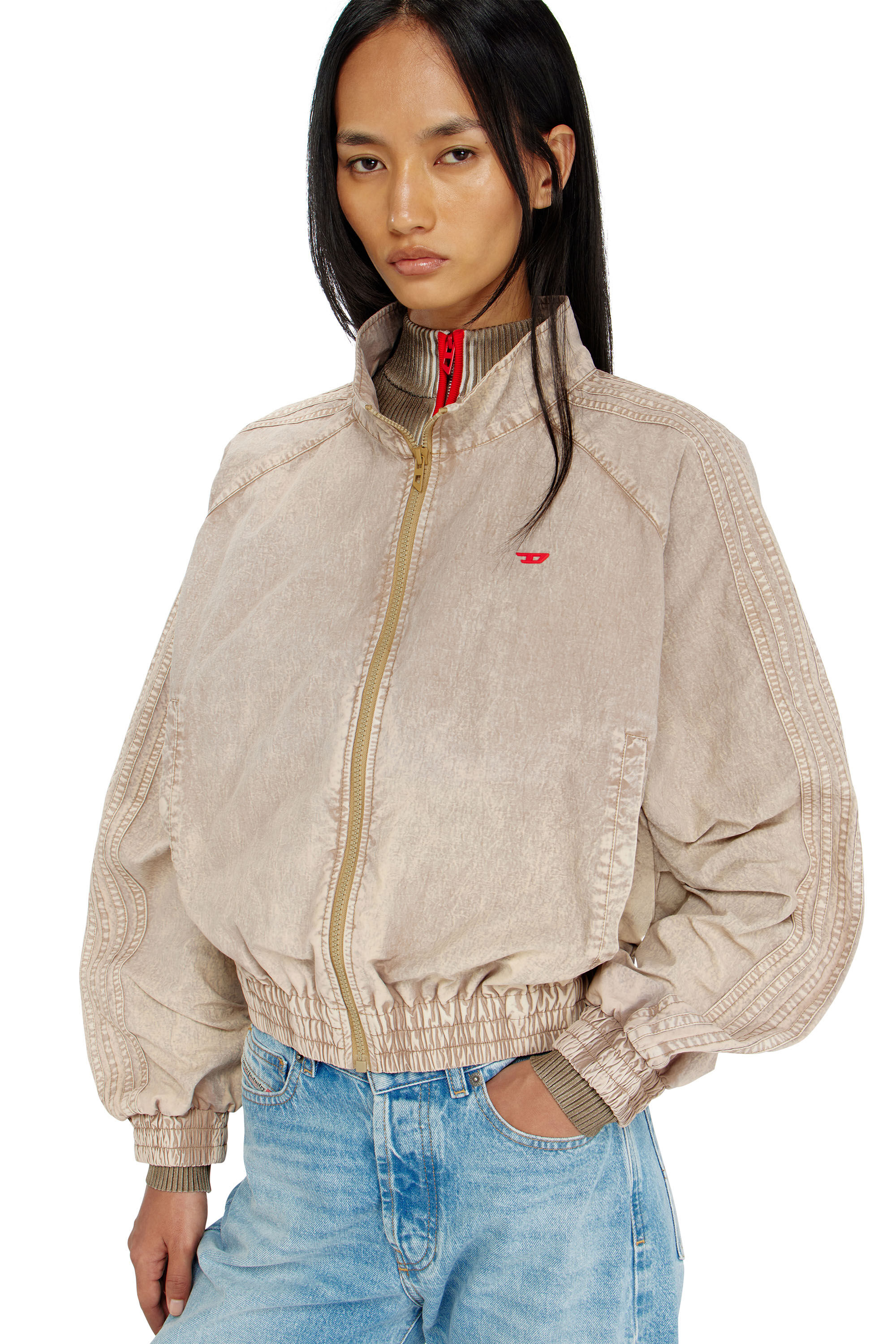 Diesel - G-ARDEN, Woman's Windbreaker in treated Taslan in Beige - 4