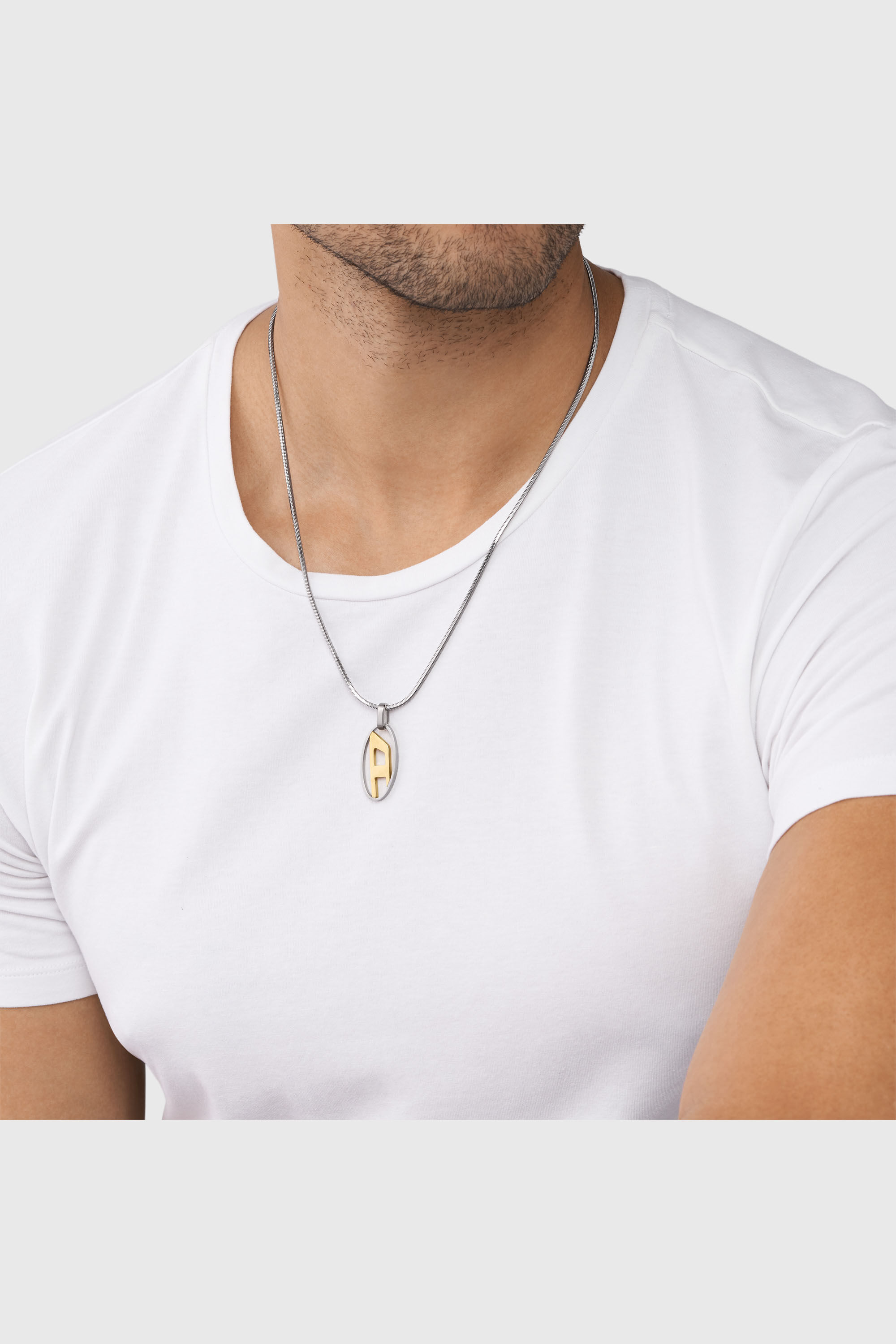 DIESELネックレス Women's Two-Tone Stainless Steel Pendant Necklace | Silver
