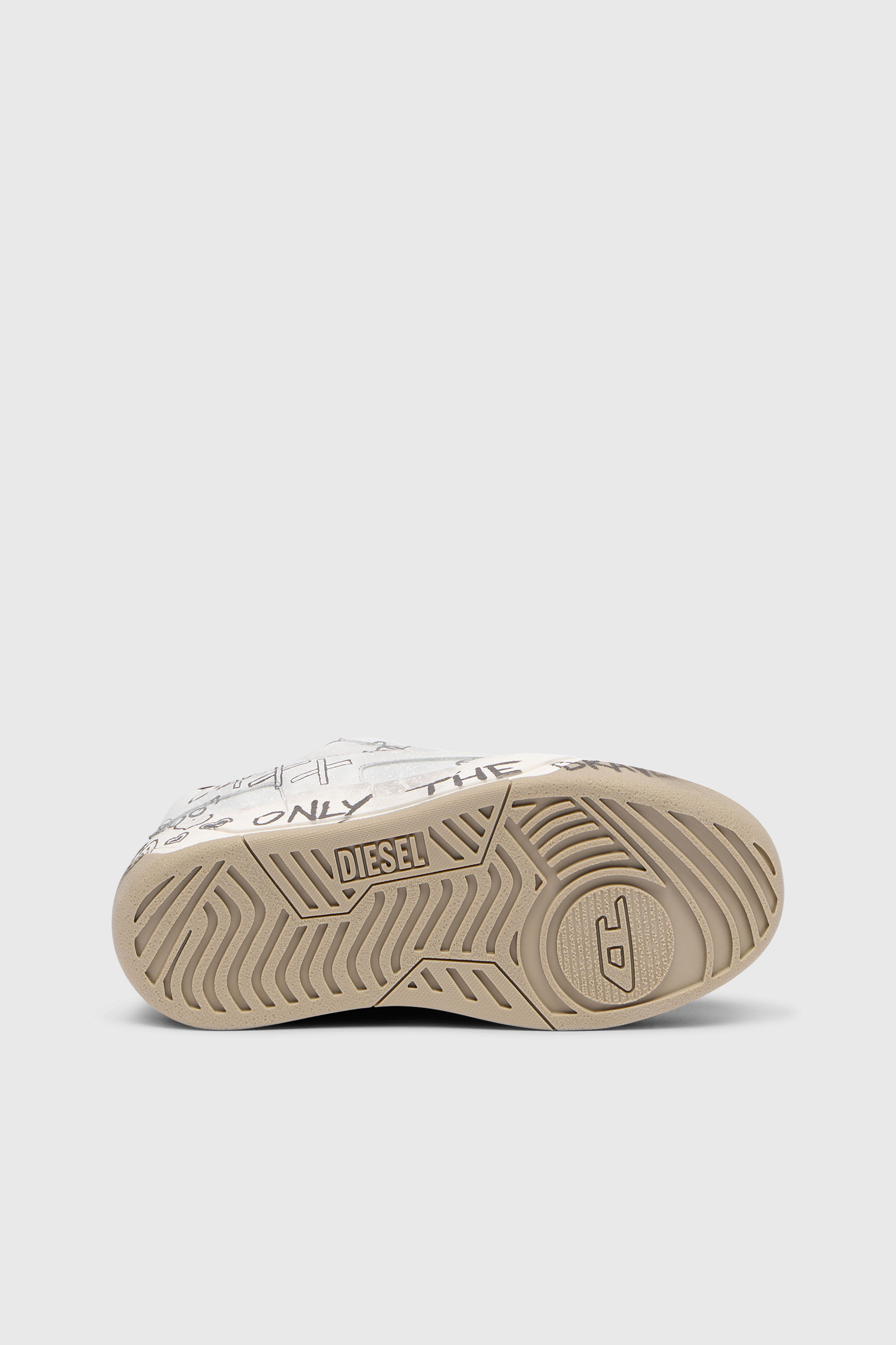 Women's D-Ollie-Leather sneakers with graffiti print | White