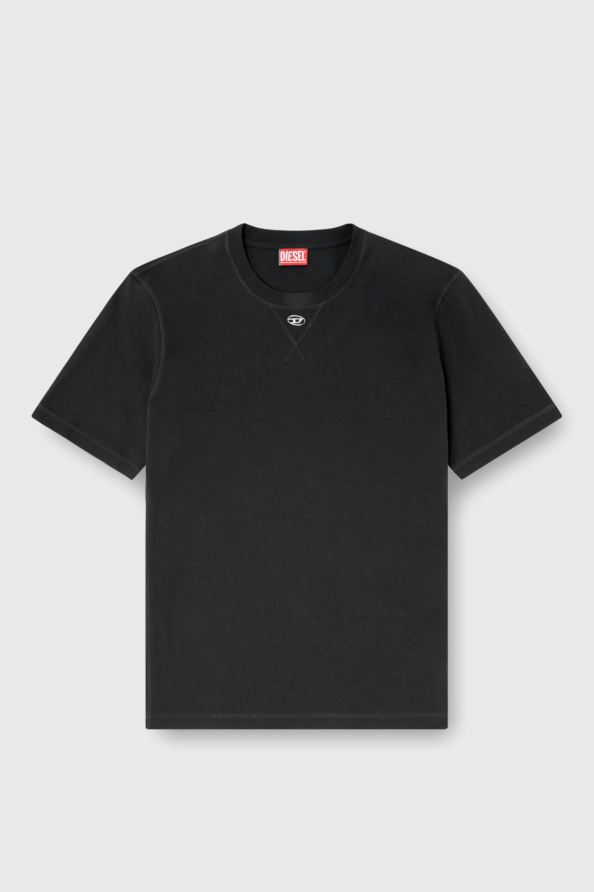DIESEL Tシャツ ブラック Men's Regular T-shirt with crew neck and Oval D | Black | Diesel US