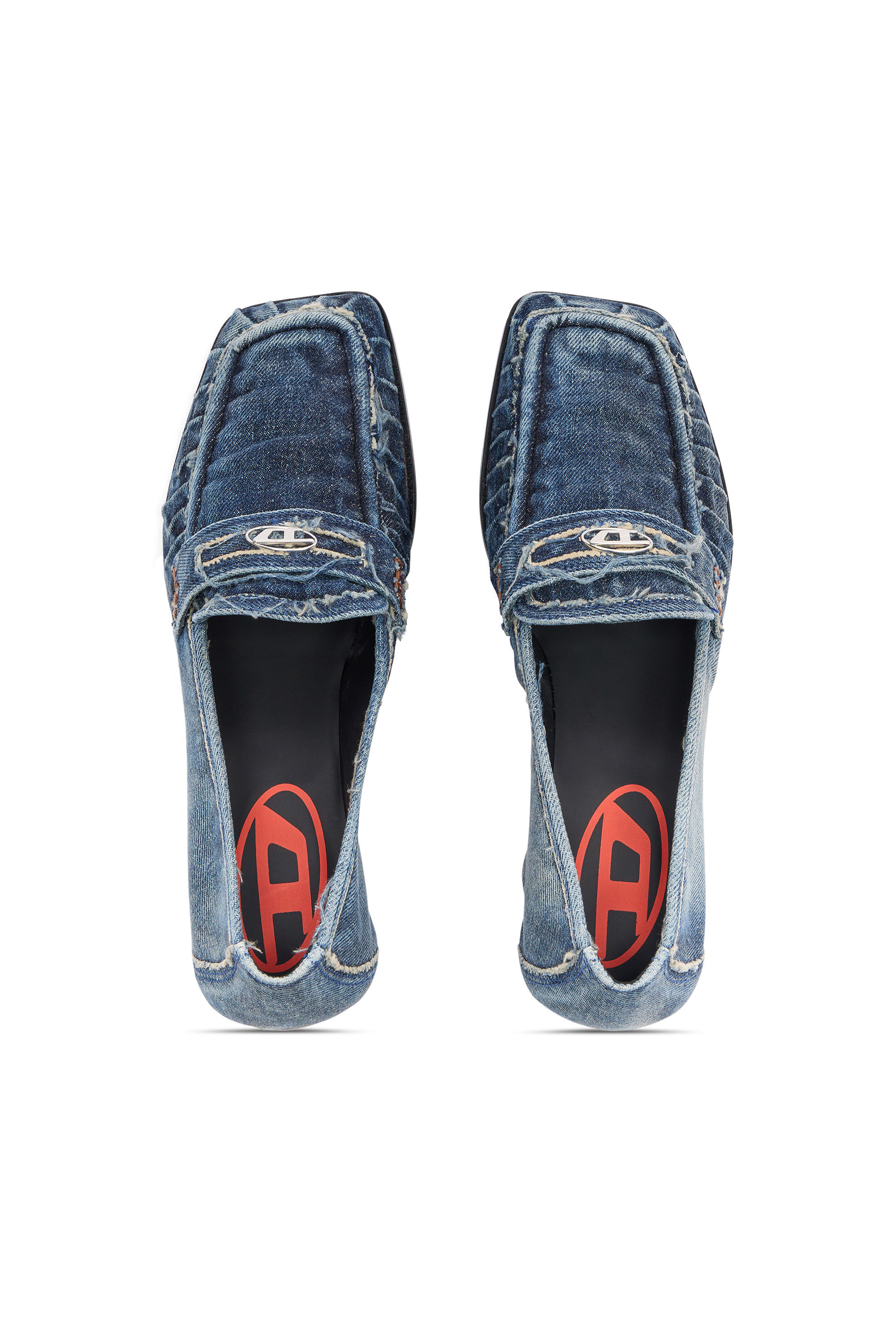 Women's D-Amber-Penny loafers in denim | Blue | Diesel CA