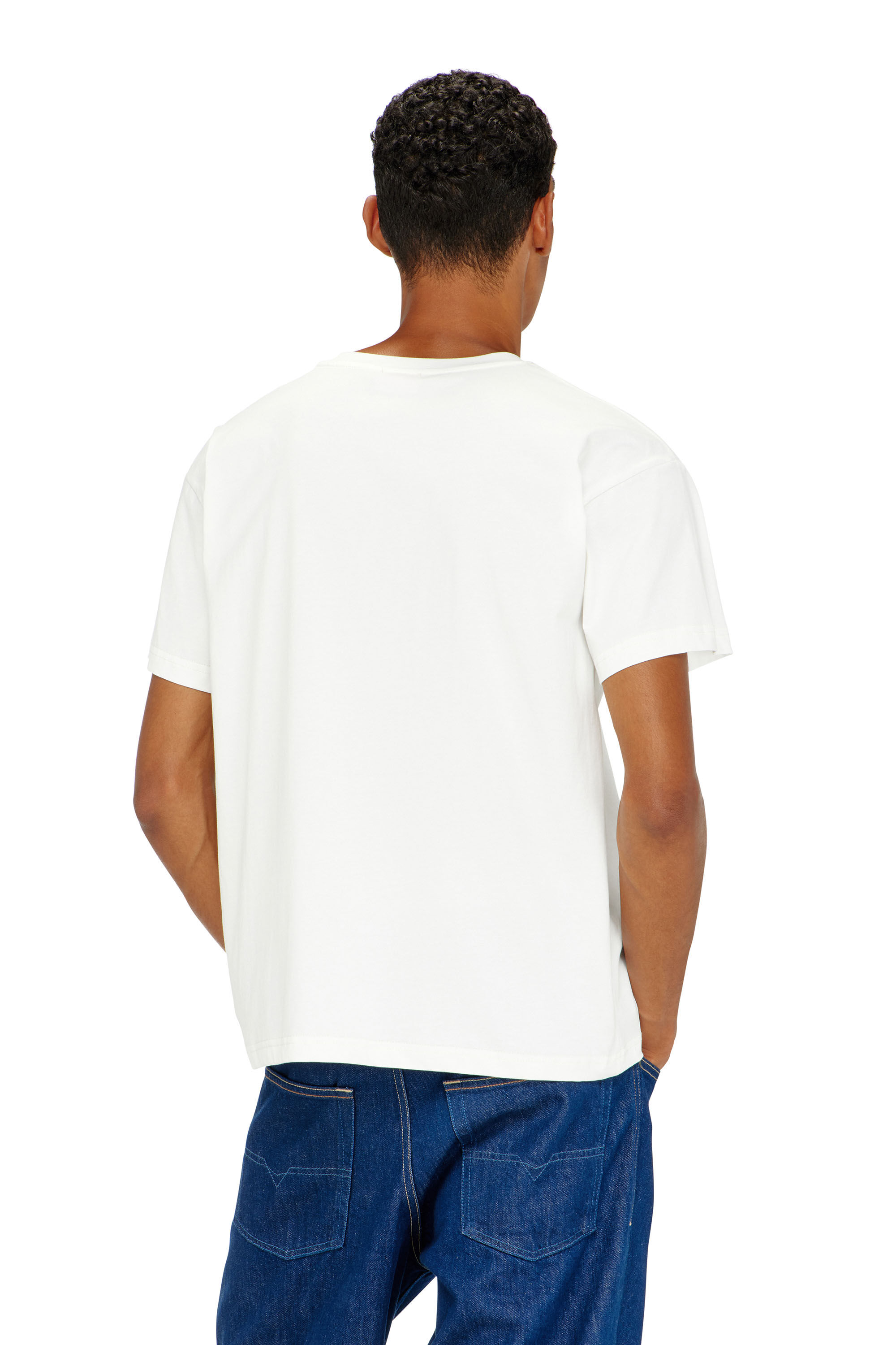 Diesel - T-NORM-PIPING, Camiseta con ribete en contraste Hombre in Blanco - 4