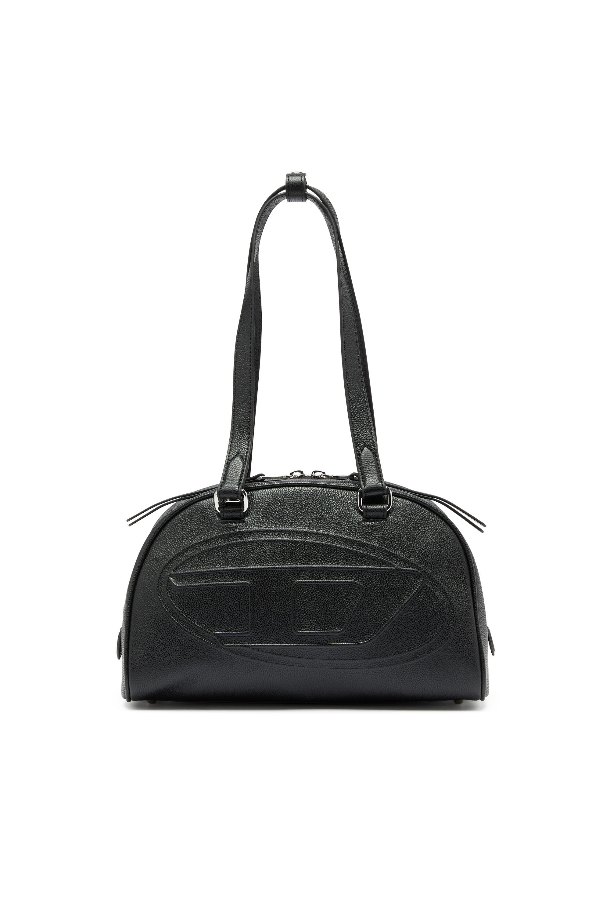 Women's 1DR Dome - Leather Boston bag with embossed logo | Black