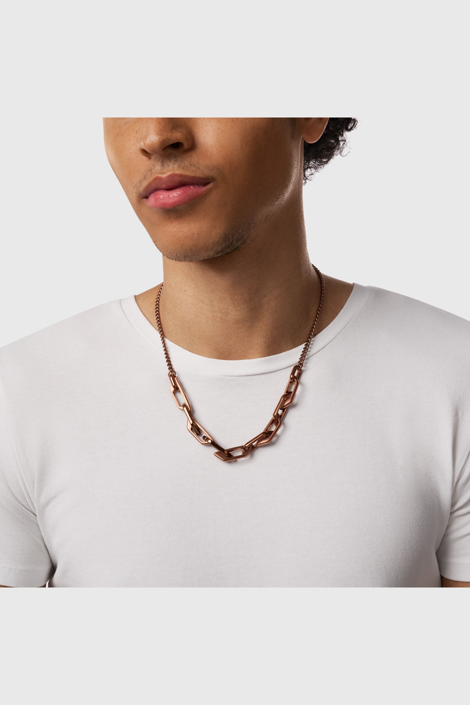 Diesel - DX1646200 JEWELLERY, Unisex's Stainless steel chain necklace in Bronze - 4
