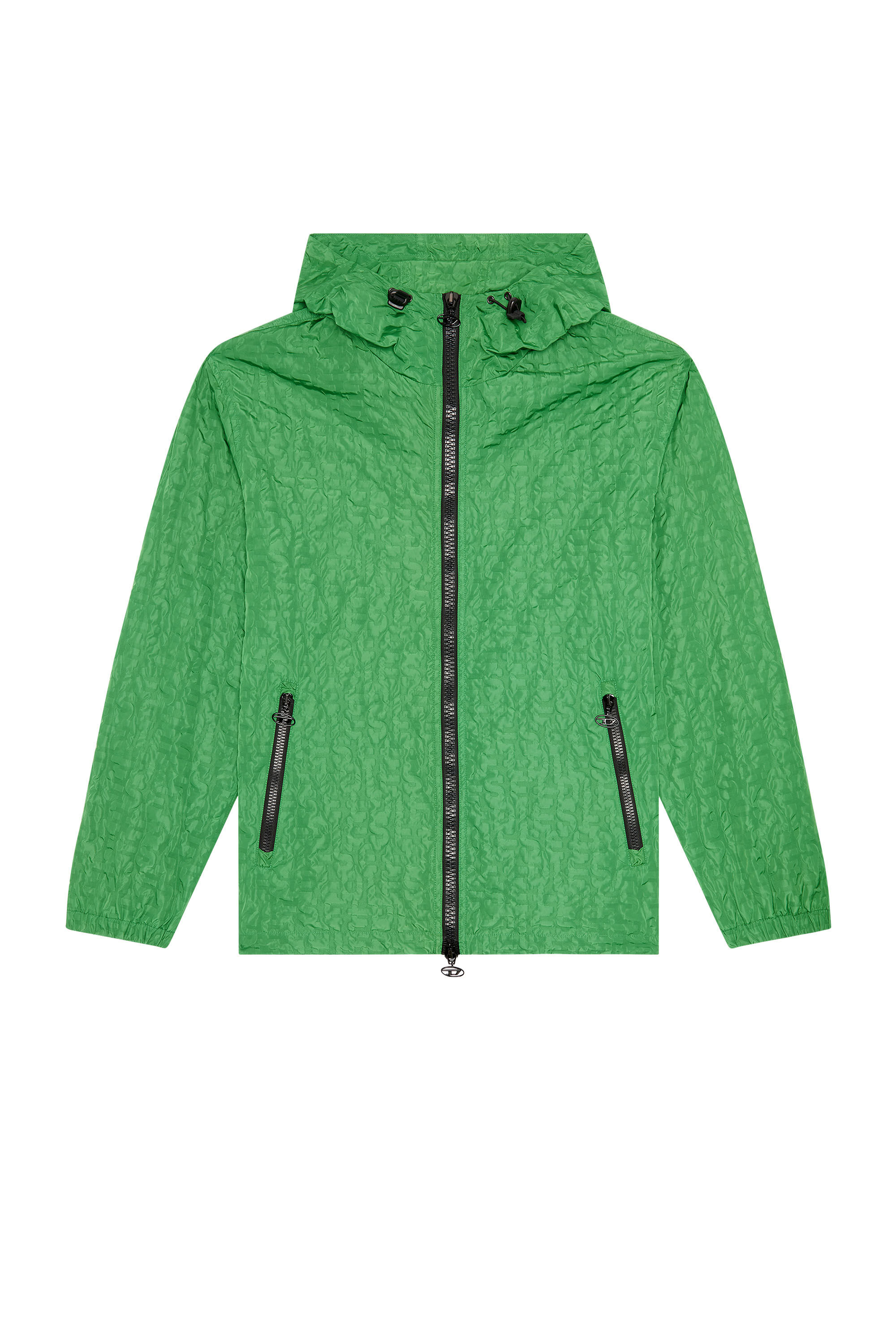 Diesel - J-WARRET-MON, Male's Windbreaker in tactile monogram nylon in Green - 2