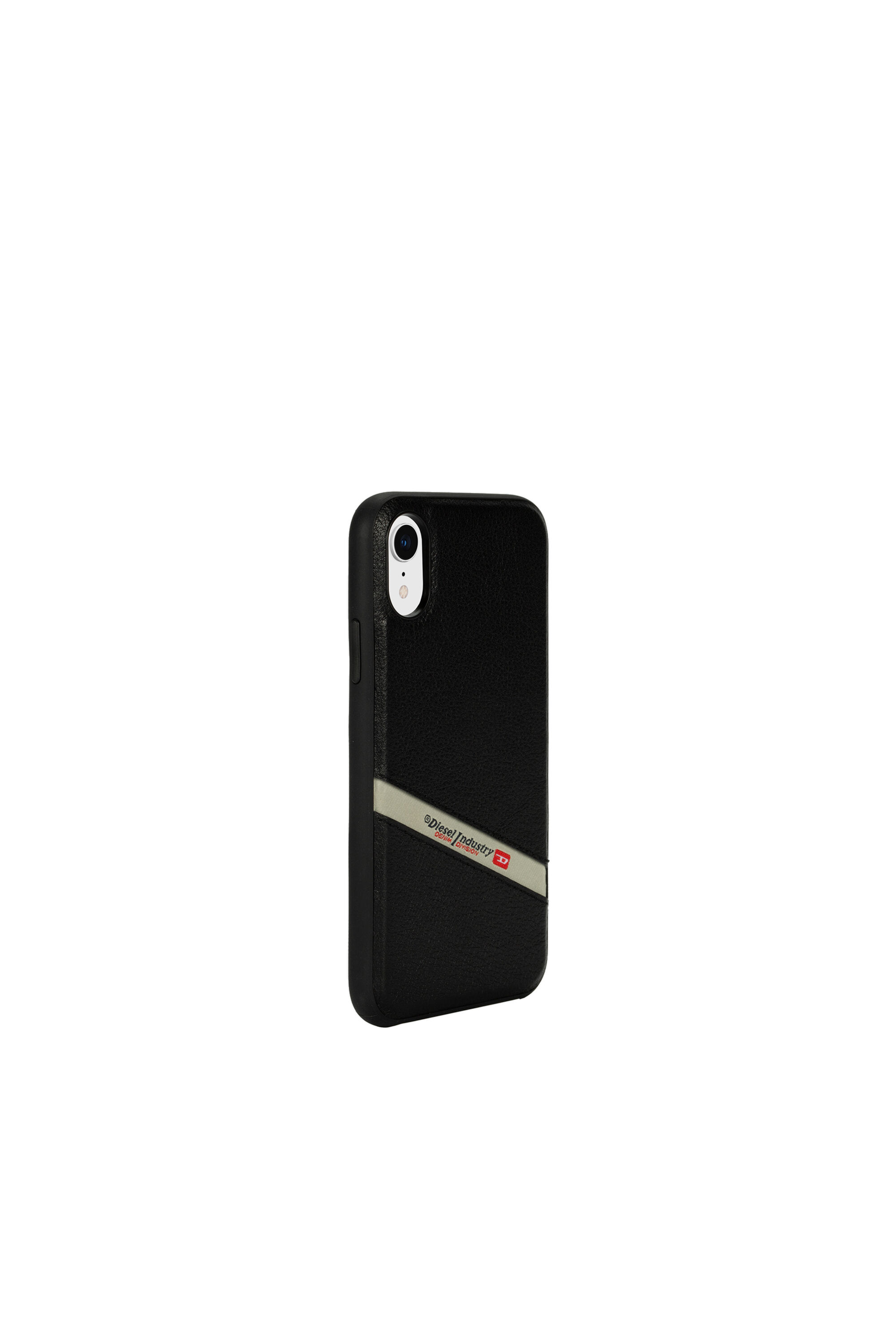 Diesel - DIESEL LEATHER CO-MOLD CASE FOR IPHONE XR, Coque en cuir noir avec logo diagonal, iPhone XR Mixte in Noir - 4