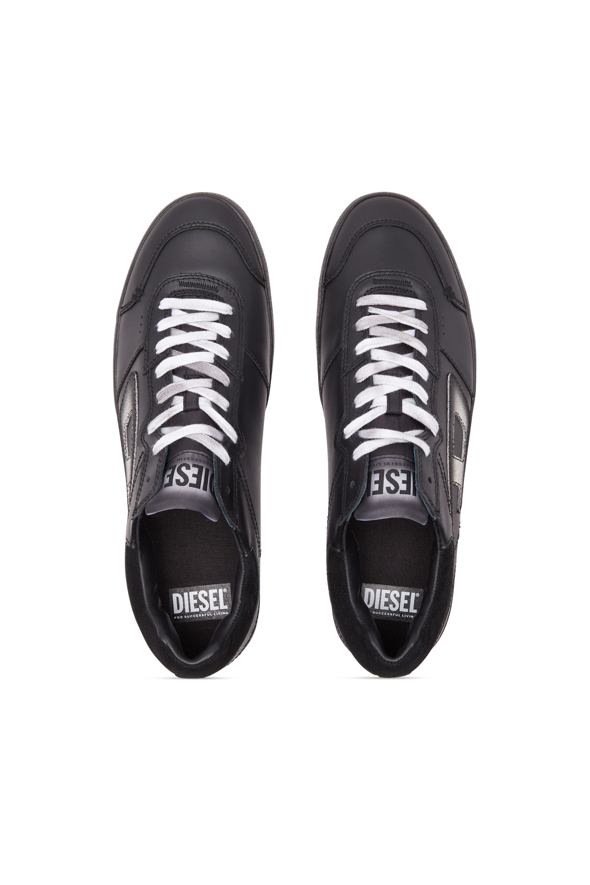 Diesel - S-LEROJI LOW, S-Leroji Low-Sneakers en cuir à effet estompé Homme in Noir - 4