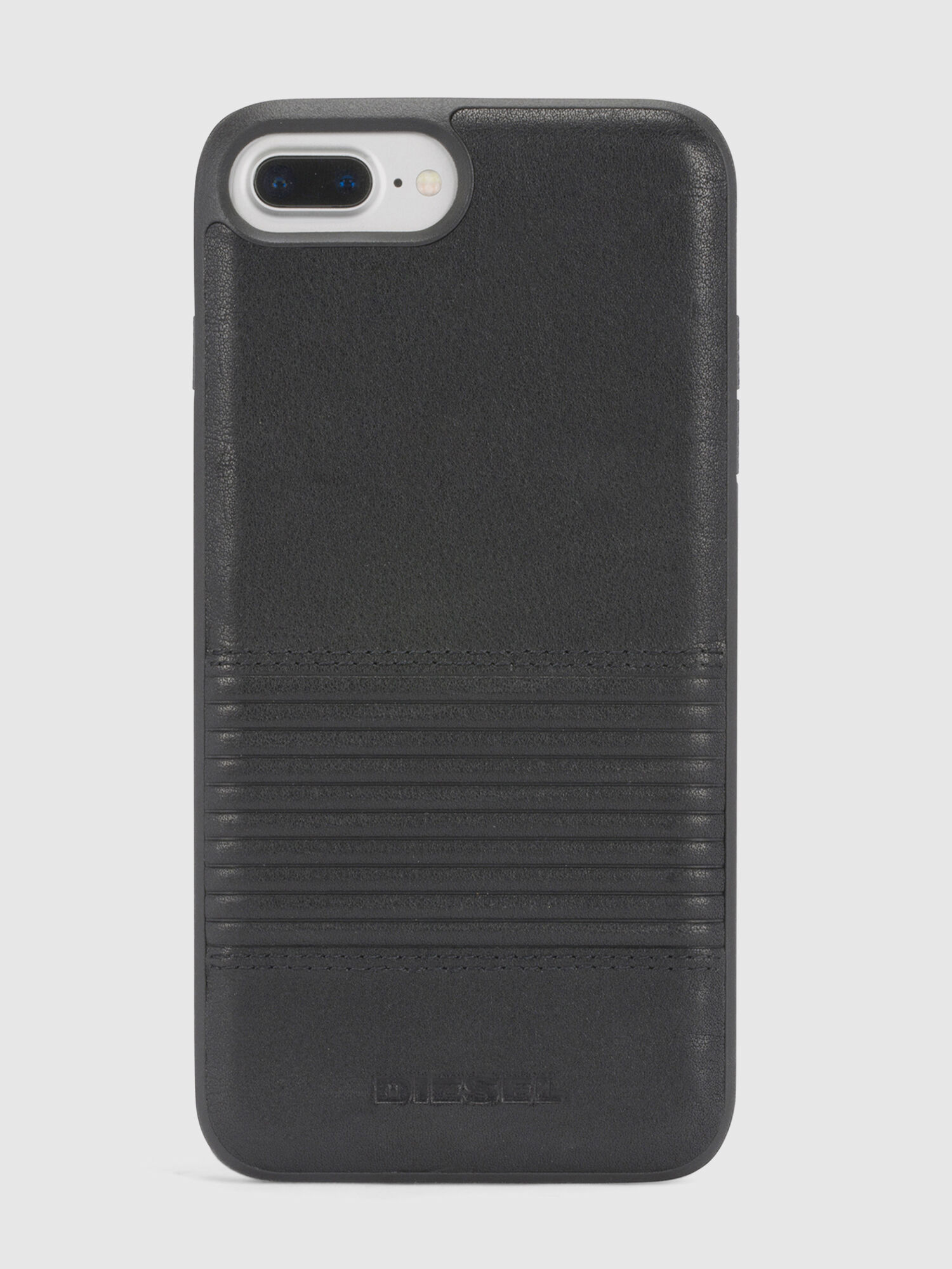 Diesel - BLACK LINED LEATHER IPHONE 8/7/6s/6 CASE, Funda en piel negra para iPhone 8/7/6s/6 Unisex in Negro - 2