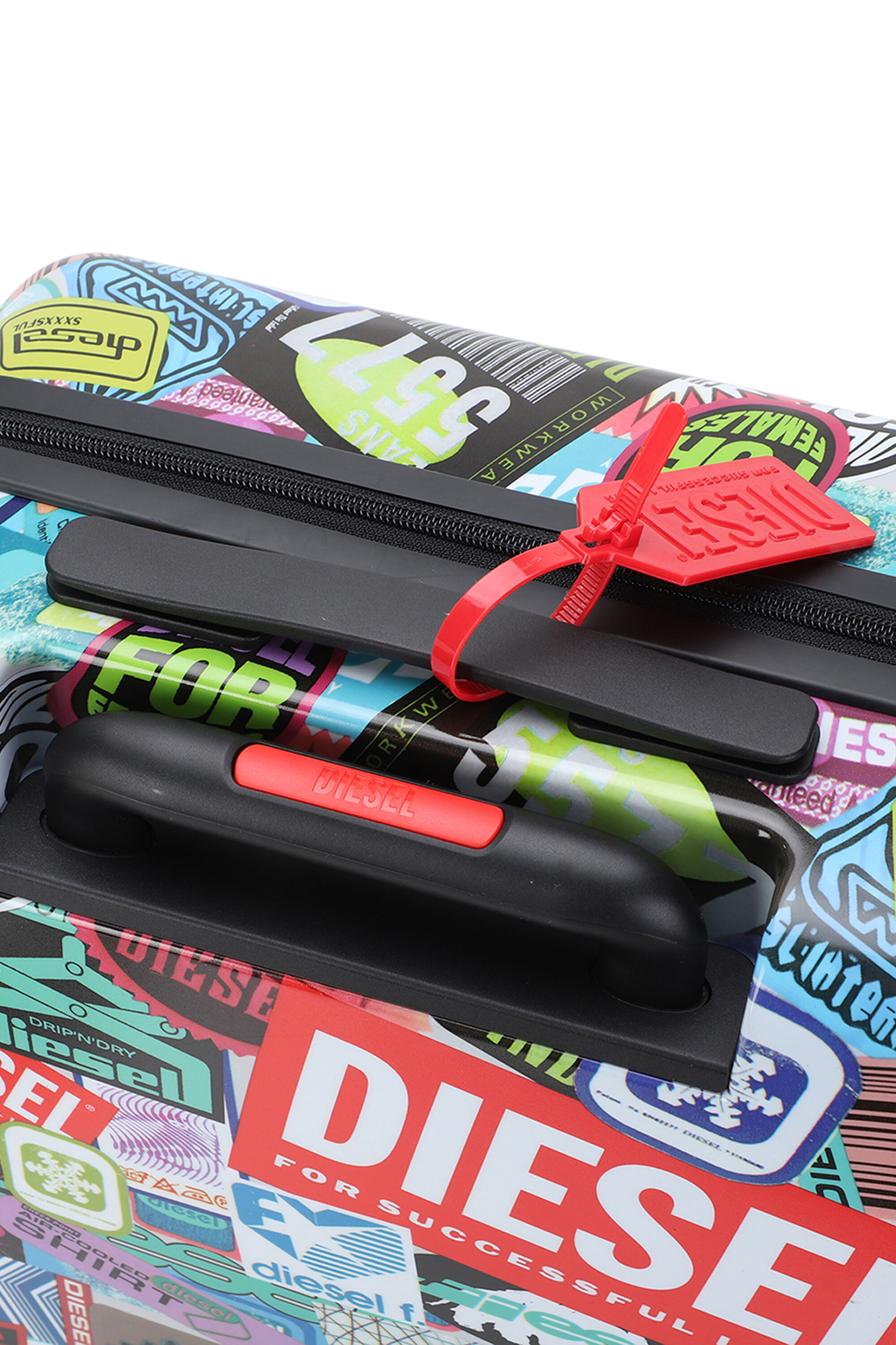 Diesel - DIESEL PC PRINTED TROLLEY-STICKERS- DSL0, Valise taille S style autocollants Mixte in Polychrome - 7