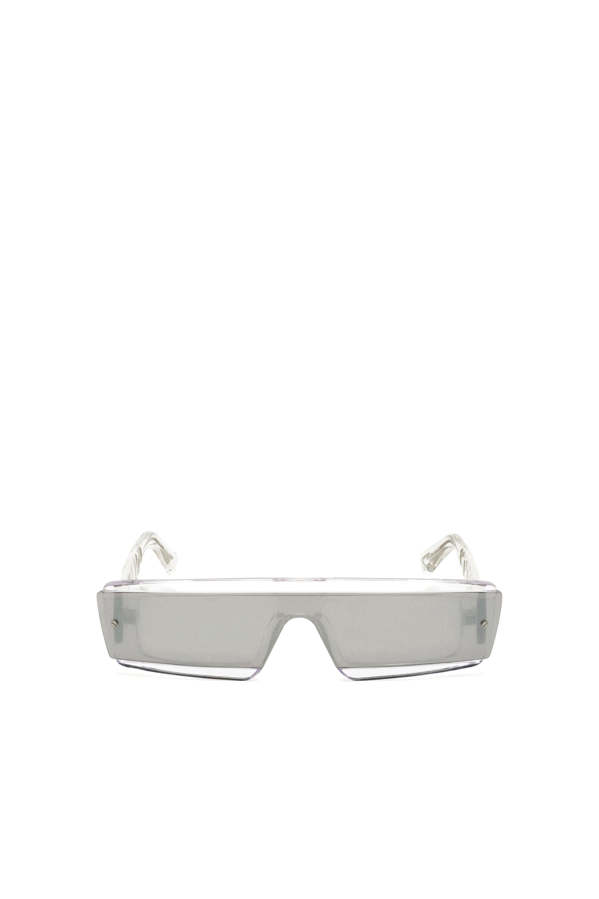 Diesel - DL0318, Man's Acetate wraparound frame with mirror lenses in White - 1