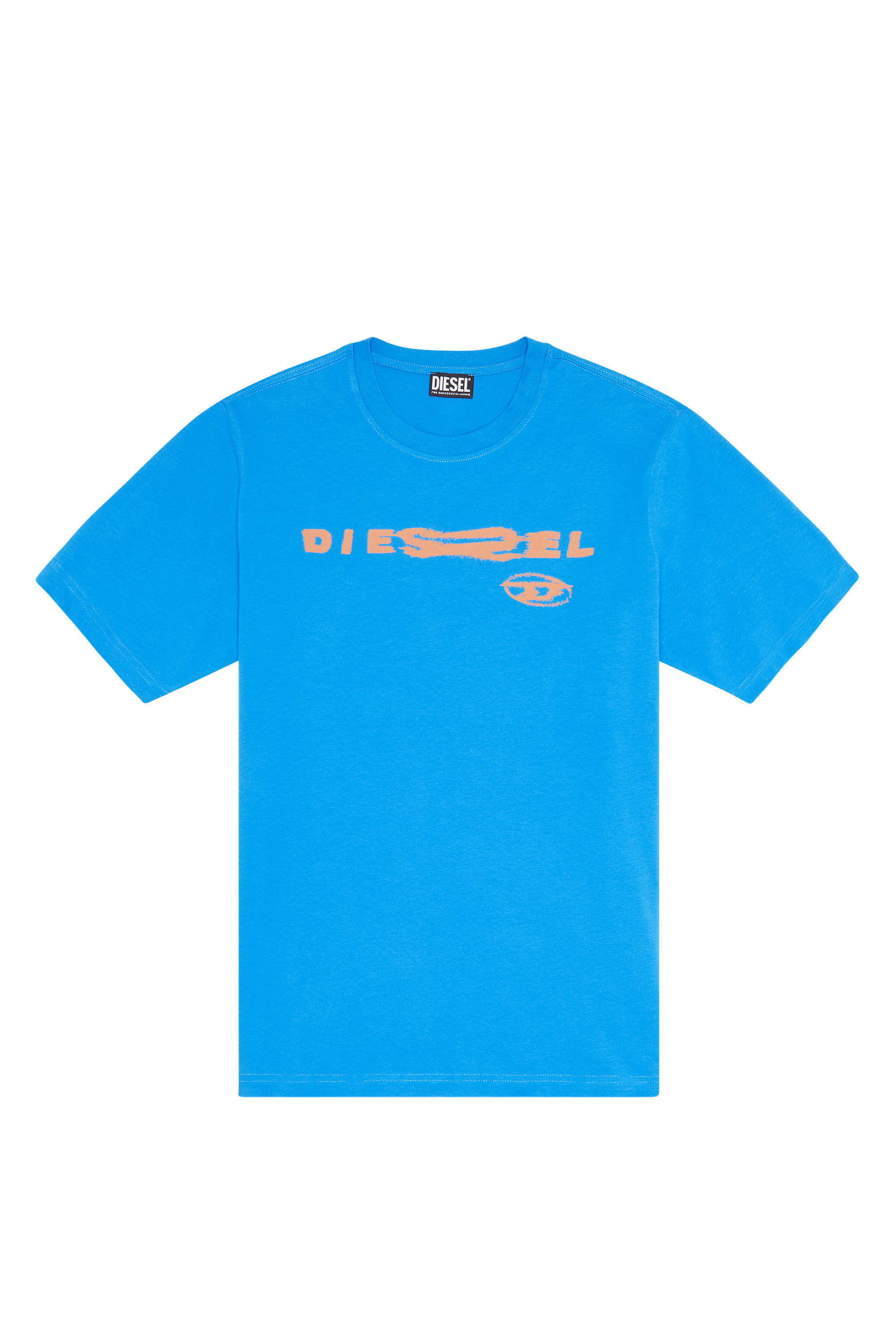 Diesel - T-JUST-G9, T-shirt avec logo effet déformé Homme in Bleu - 2