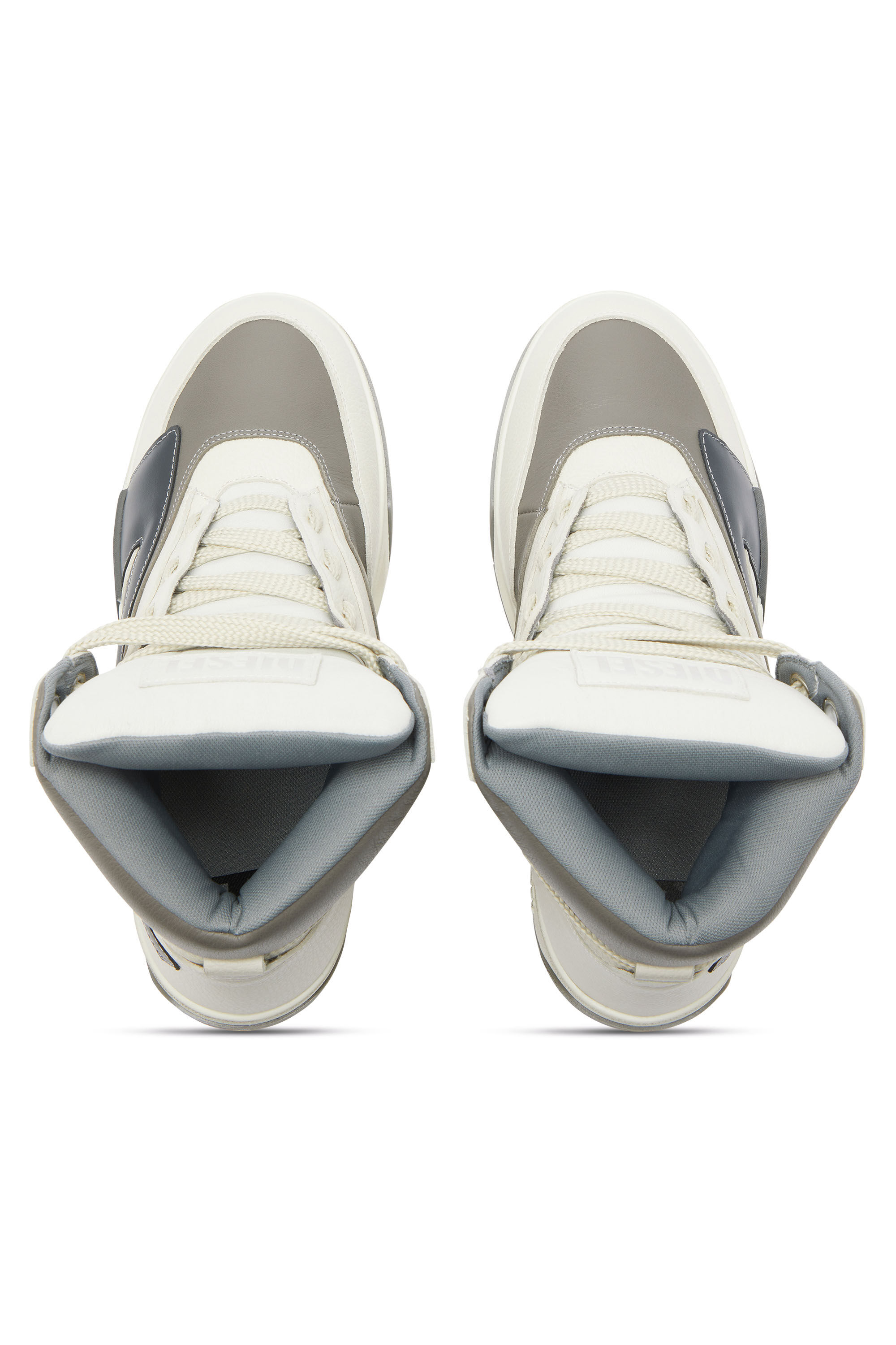 Diesel - S-D-OLLIE MID, S-D-Ollie - Sneakers montantes en cuir avec logo D Homme in Blanc - 4
