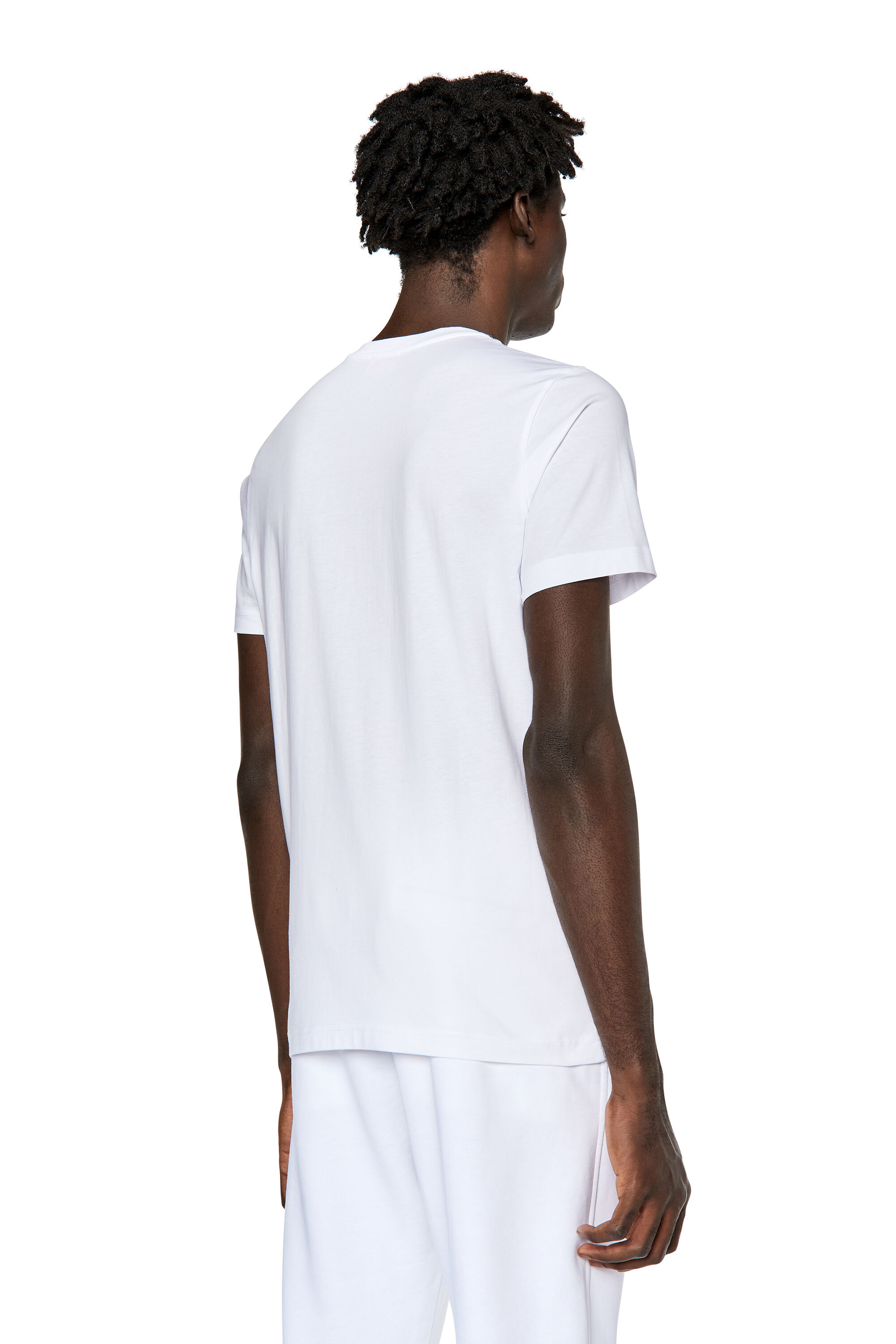 Diesel - T-DIEGOR-DIV, T-shirt avec logo brodé Homme in Blanc - 5