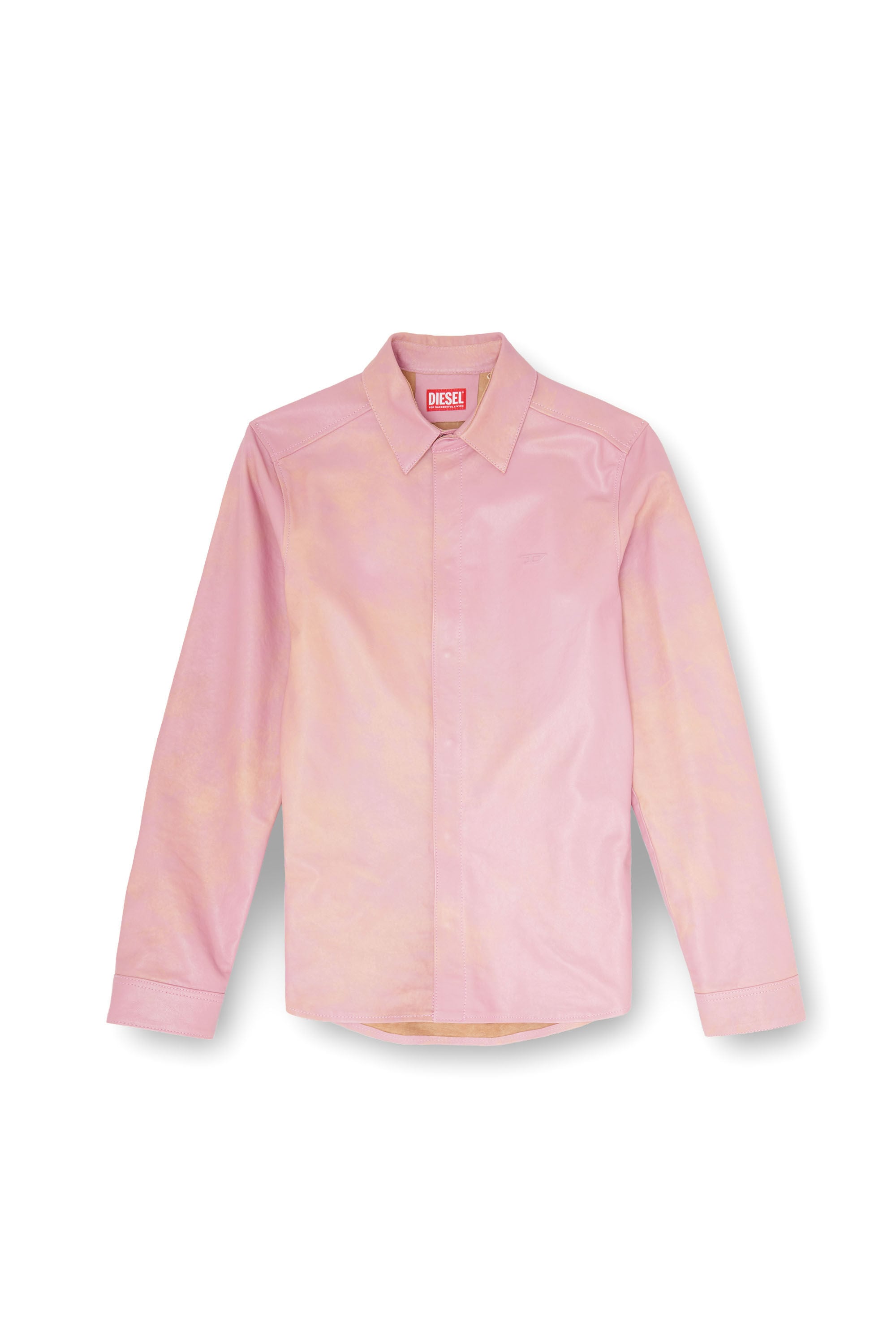 Diesel - S-CIRT, Camisa de piel tratada Hombre in Rosa - 2
