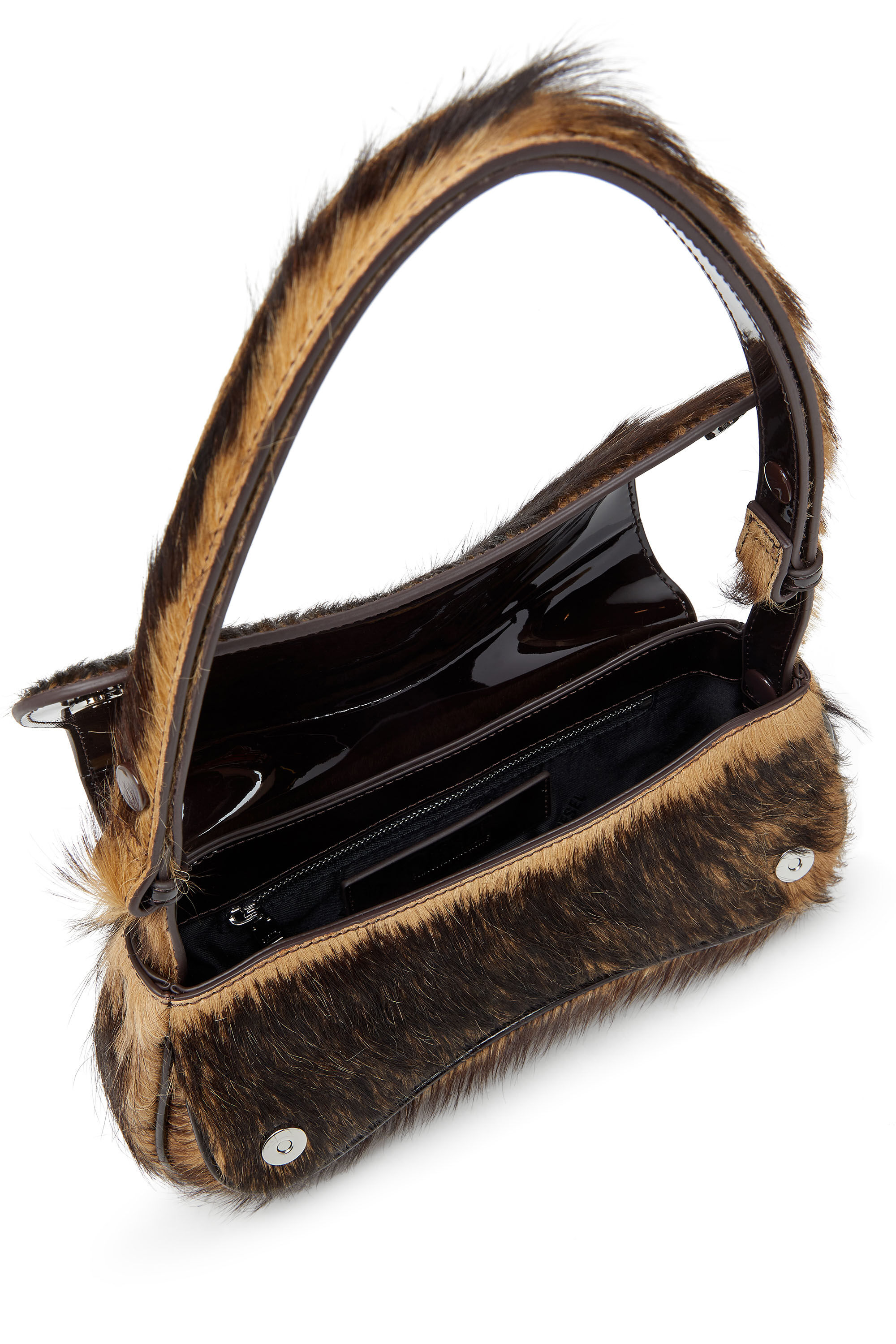 Diesel - PLAY CLUTCH, Pochette en cuir poilu coloré Femme in Marron - 2