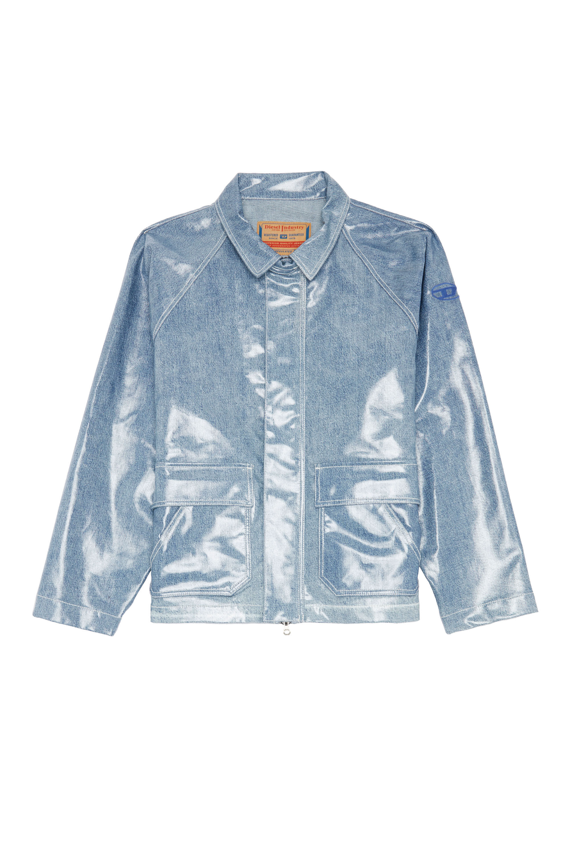 D-SURY Man: Shirt-collar jacket in coated denim | Diesel