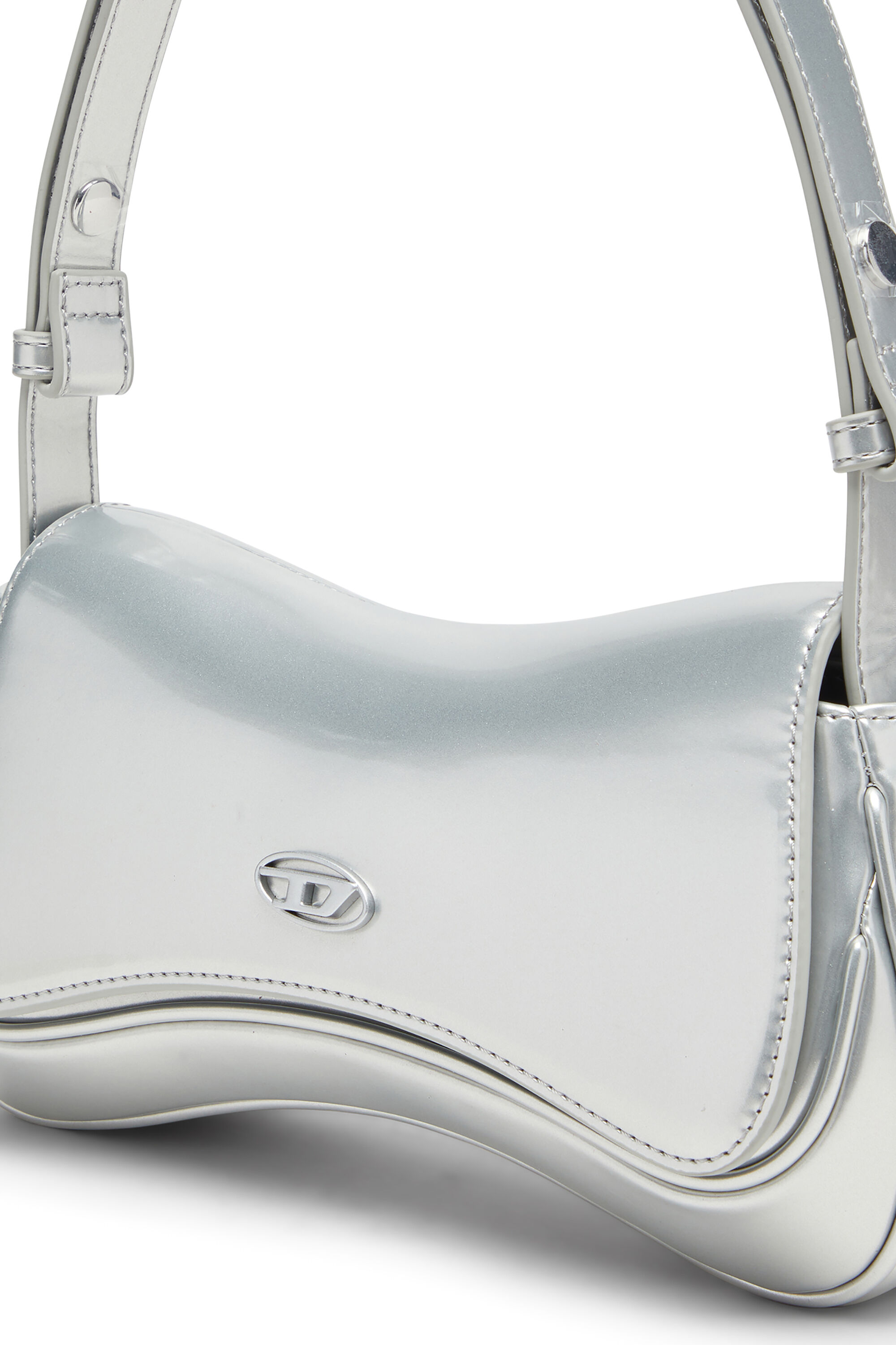 Diesel - PLAY CLUTCH, Female's Play-Clutch in metallic PU in Silver - 5