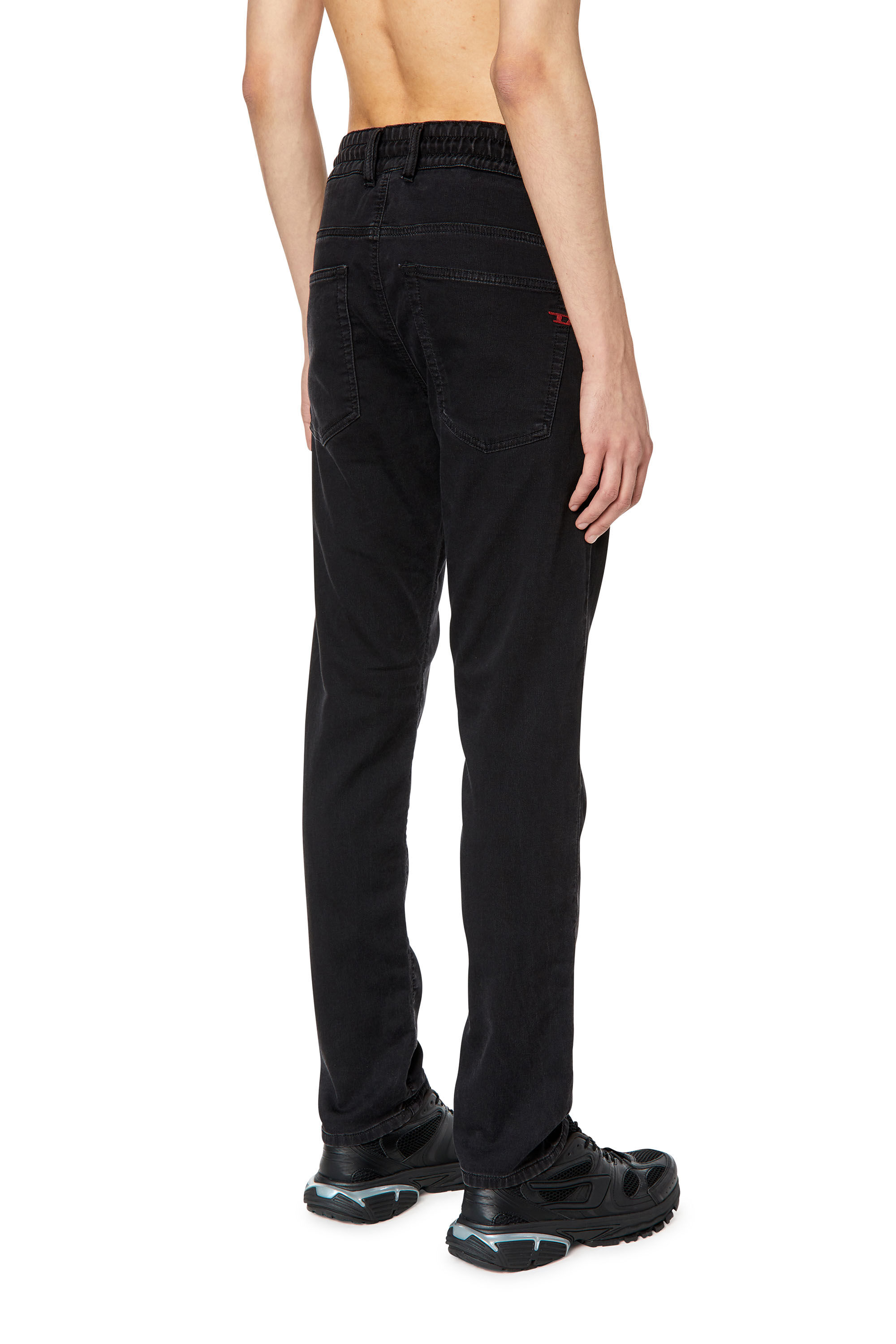 Diesel - Tapered 2030 D-Krooley Joggjeans® 068DX, Male's Regular 2030 D-Krooley Joggjeans® in Black/Dark Grey - 4
