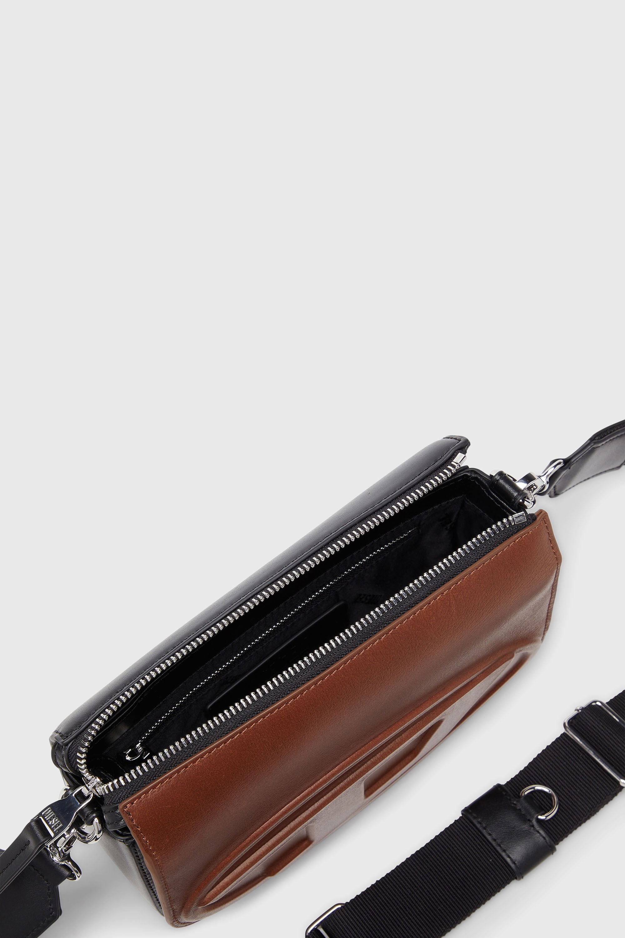 Women's 1DR-Bicolour leather crossbody bag | Brown | Diesel