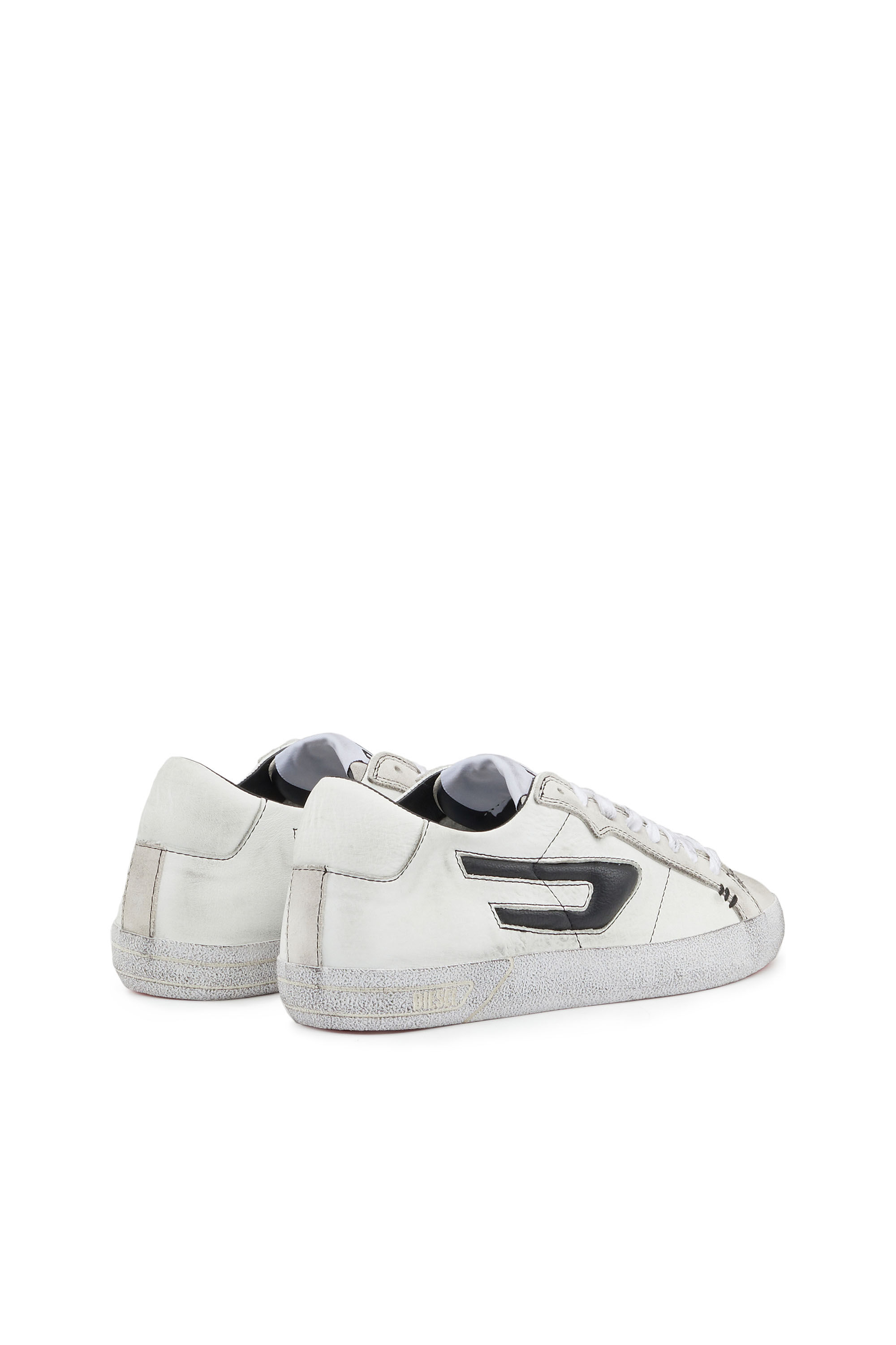 Women's Low-top leather sneakers with D logo | Diesel S-LEROJI