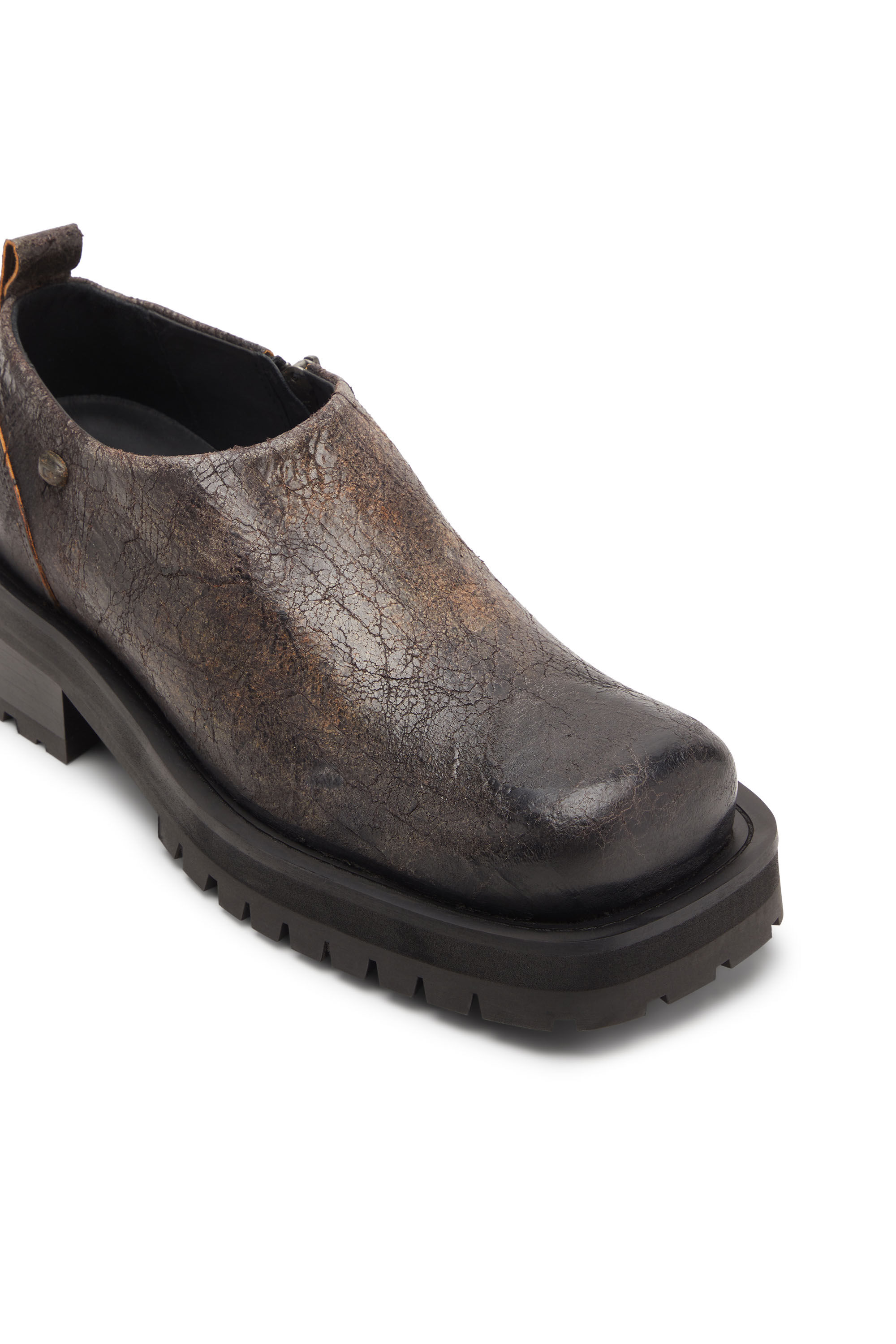 Diesel - D-TEXAN CLOG, Male's D-Texan-Zipped shoes in distressed crackled suede in Brown - 6