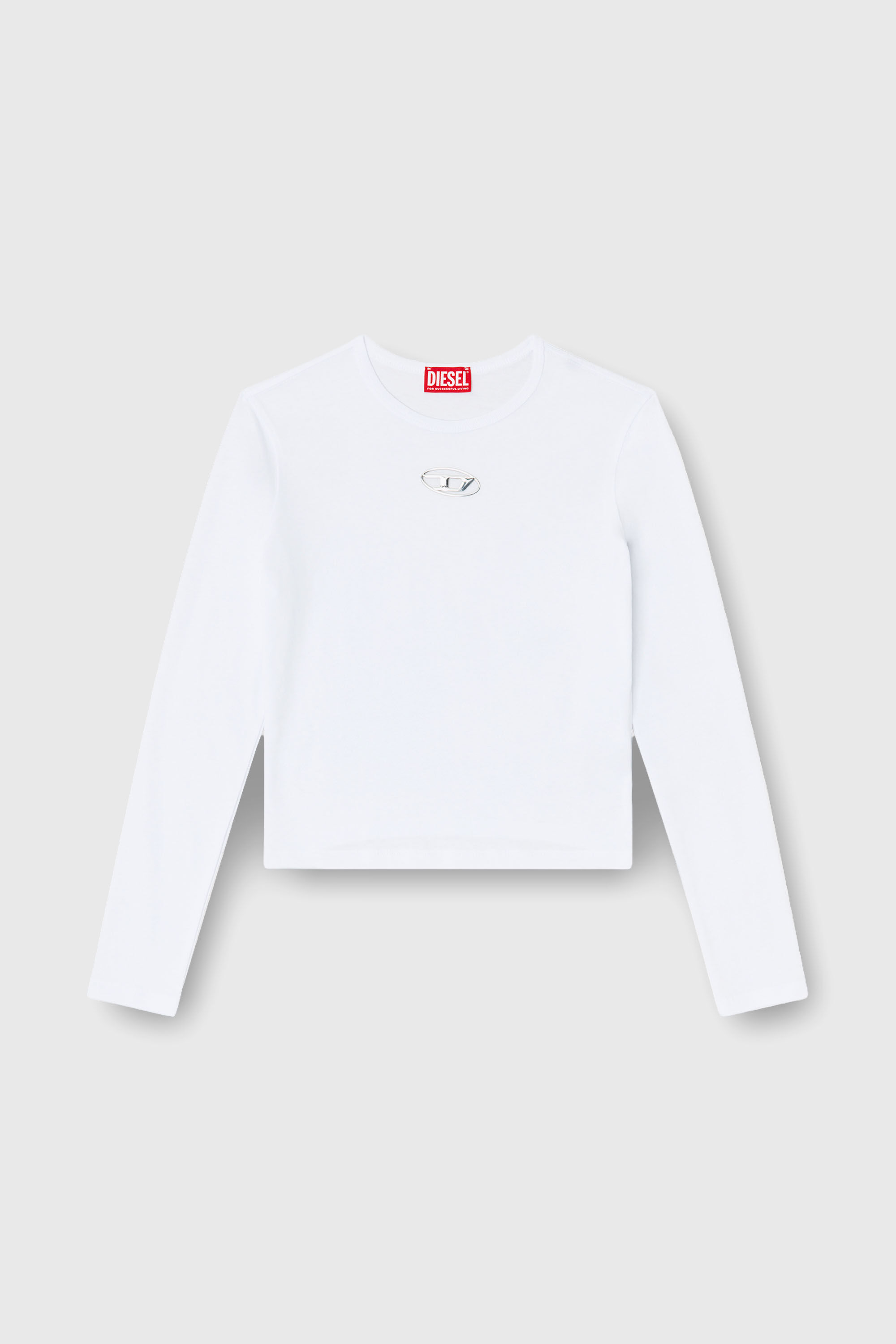 Women's Long-sleeve top with Oval D cut-out | White | Diesel