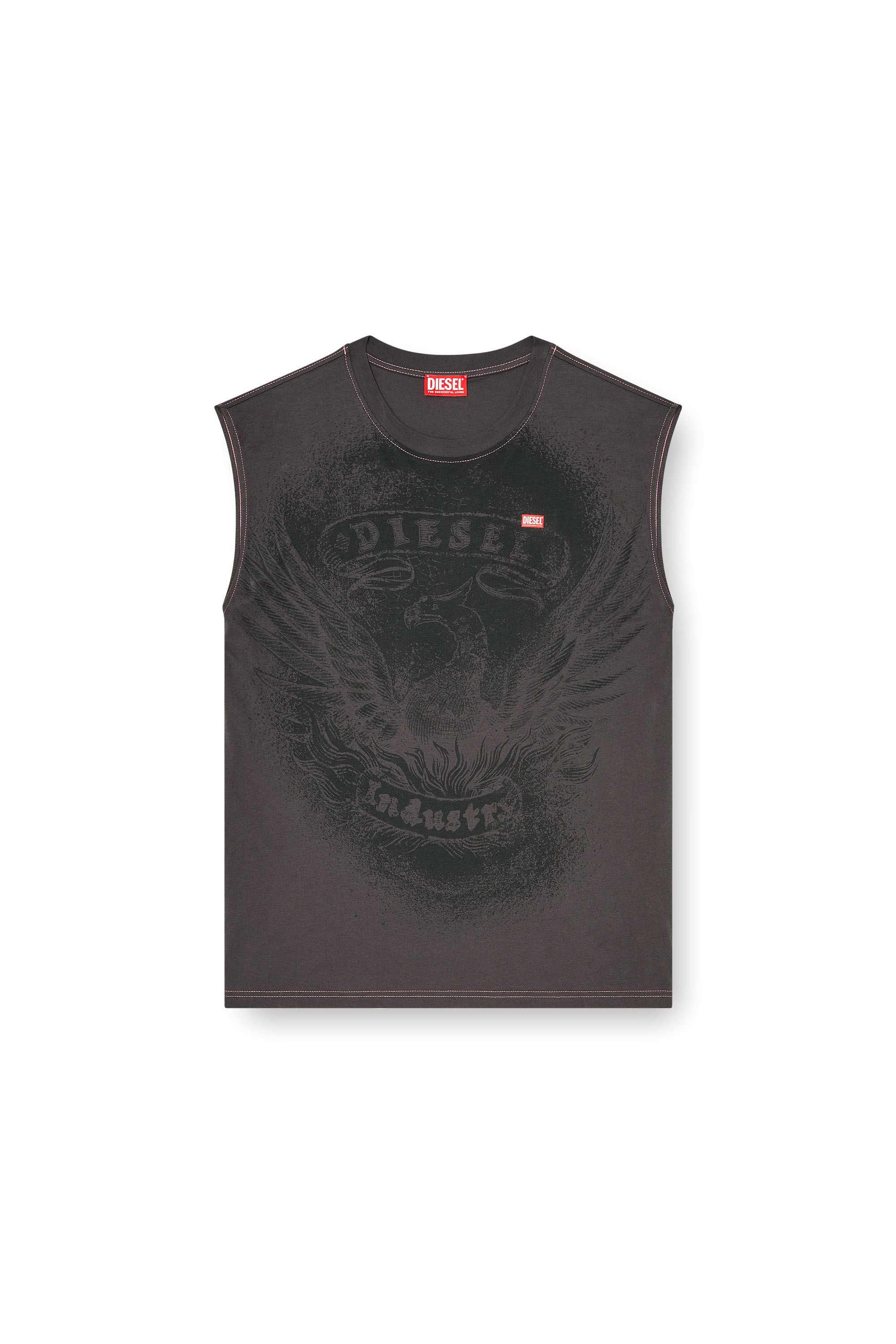 Men's Sleeveless top in cotton with tonal graphic | Grey | Diesel US