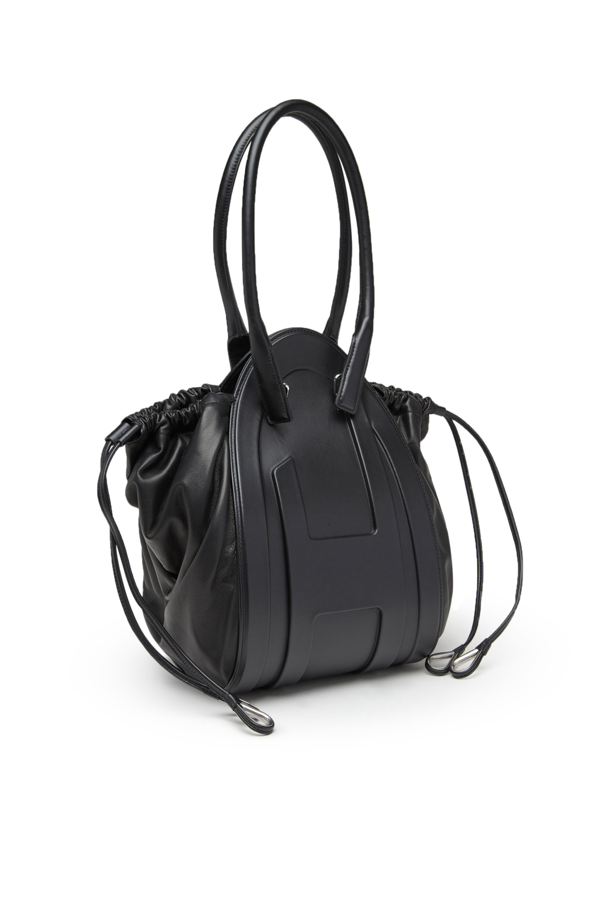 Diesel - 1DR-FOLD M, Female's 1DR-Fold M-Shoulder bag with maxi embossed logo in Black - 5