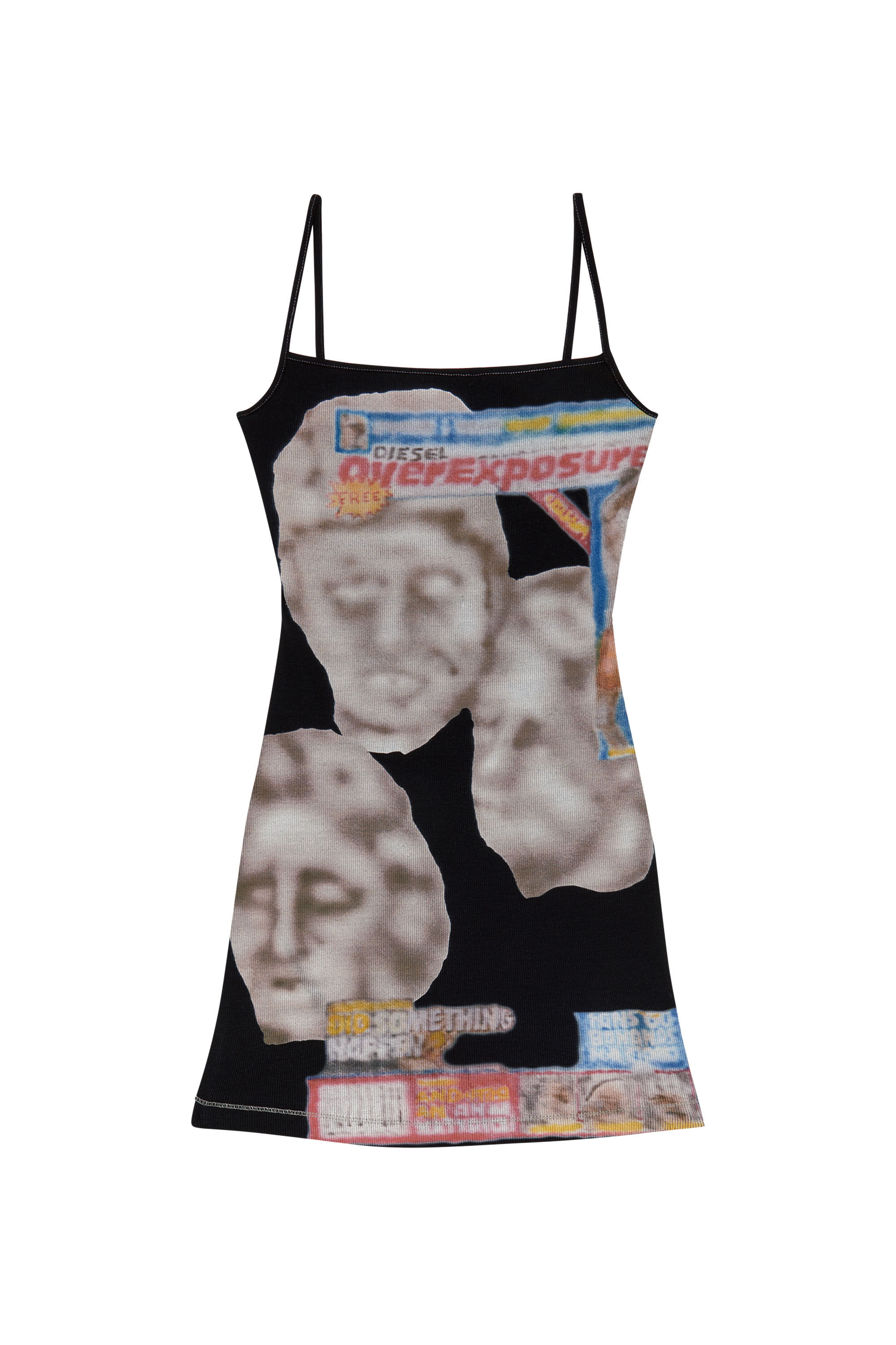 Diesel - D-HOPY-N1, Female's Short bodycon dress with graphic prints in Black - 2