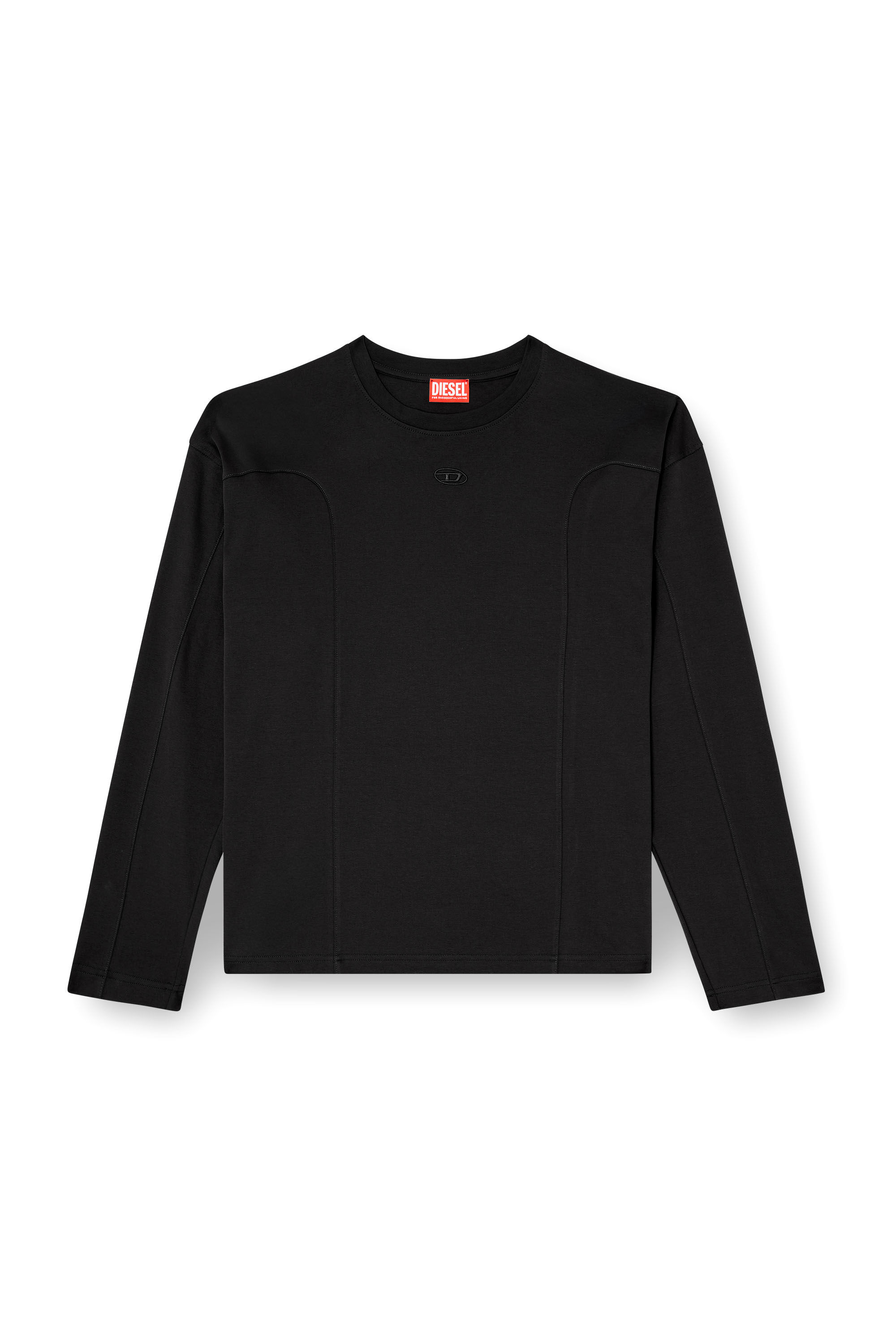 Diesel - T-BOXT-LS-INT, T-shirt à manches longues avec empiècements Homme in Noir - 2