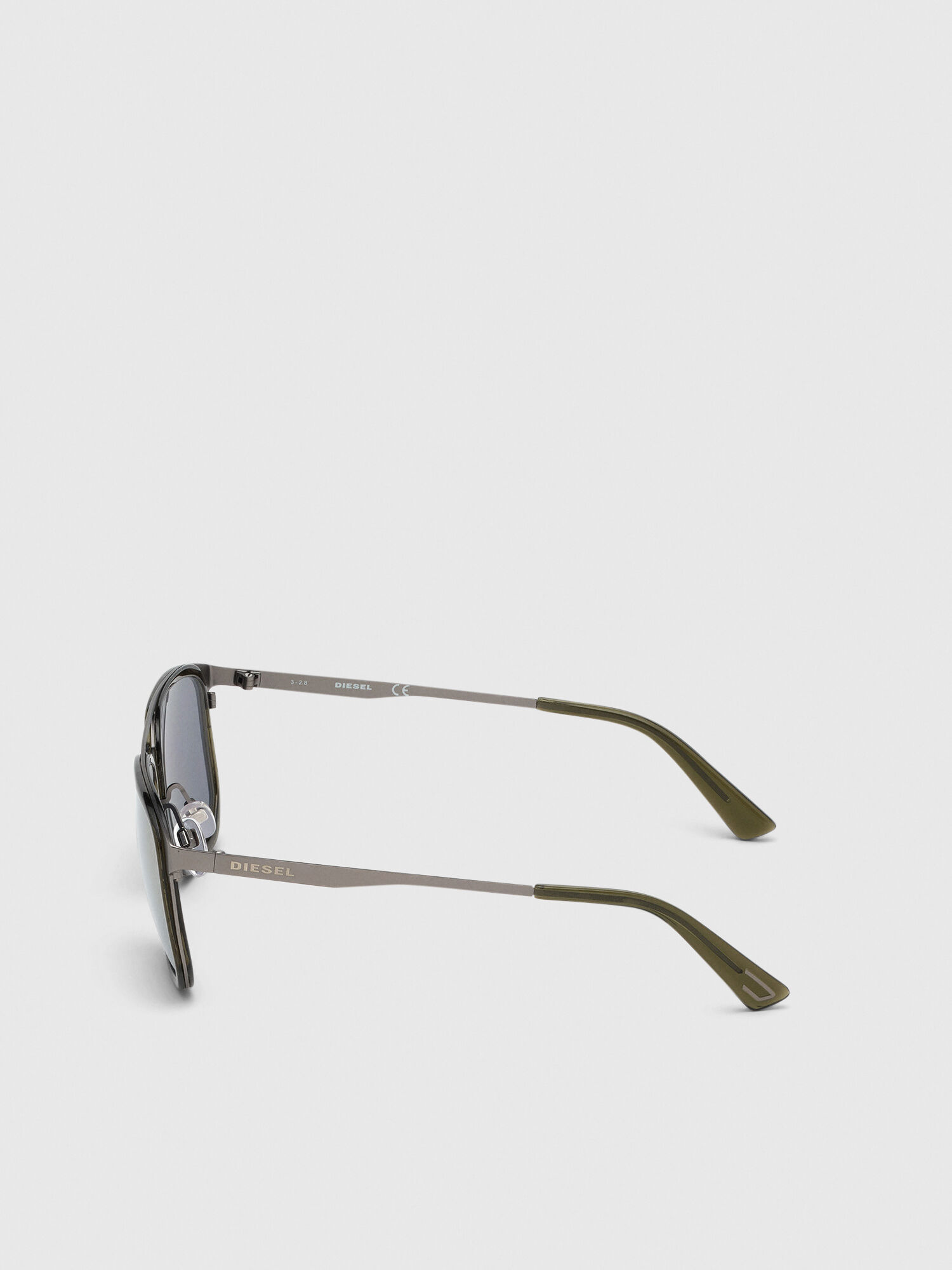 Diesel - DL0294, Male's Navigator sunglasses in metal and acetate in Olive Green - 3