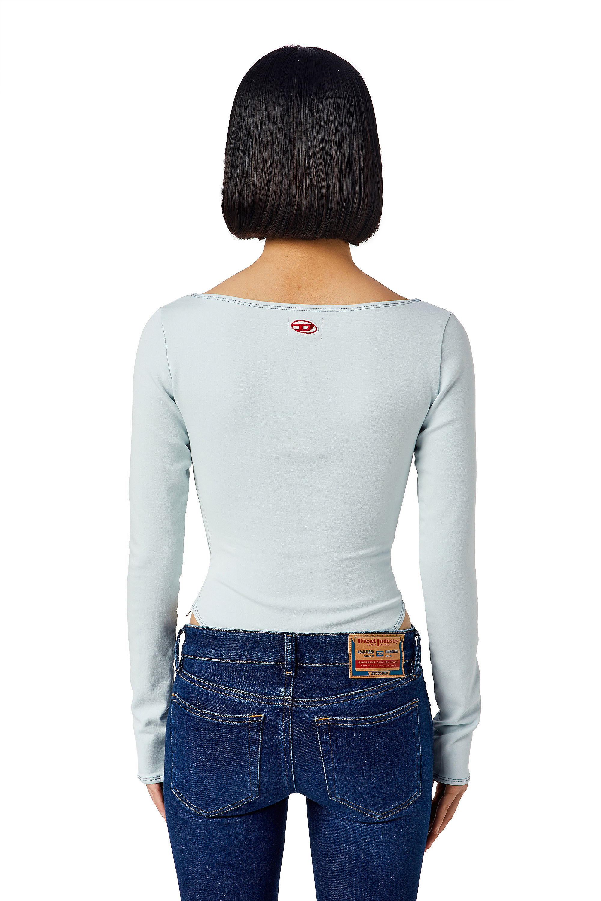Diesel - D-CHO TRACK DENIM BODYSUIT, Female's Body in Track Denim in Light Blue - 5