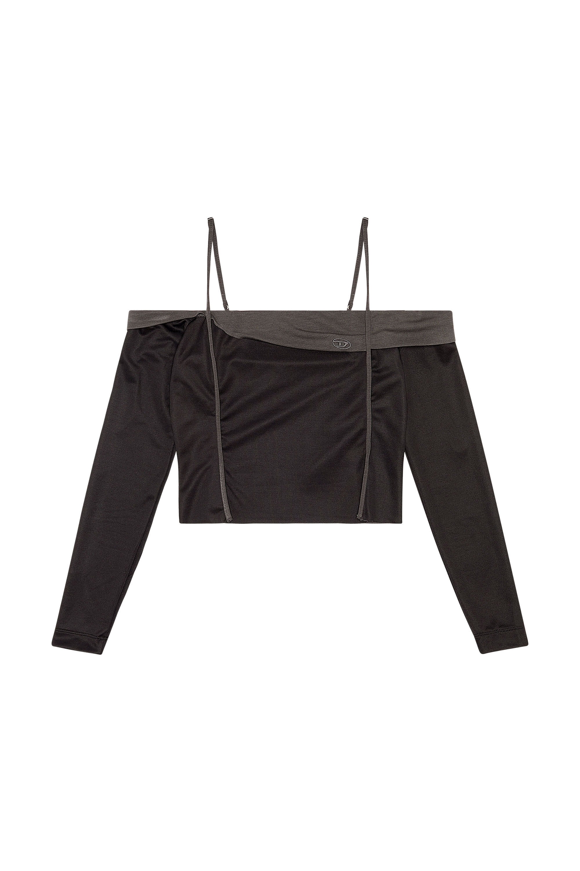 Diesel - T-DRAPER, Top bandeau en modal stretch Femme in Noir - 2
