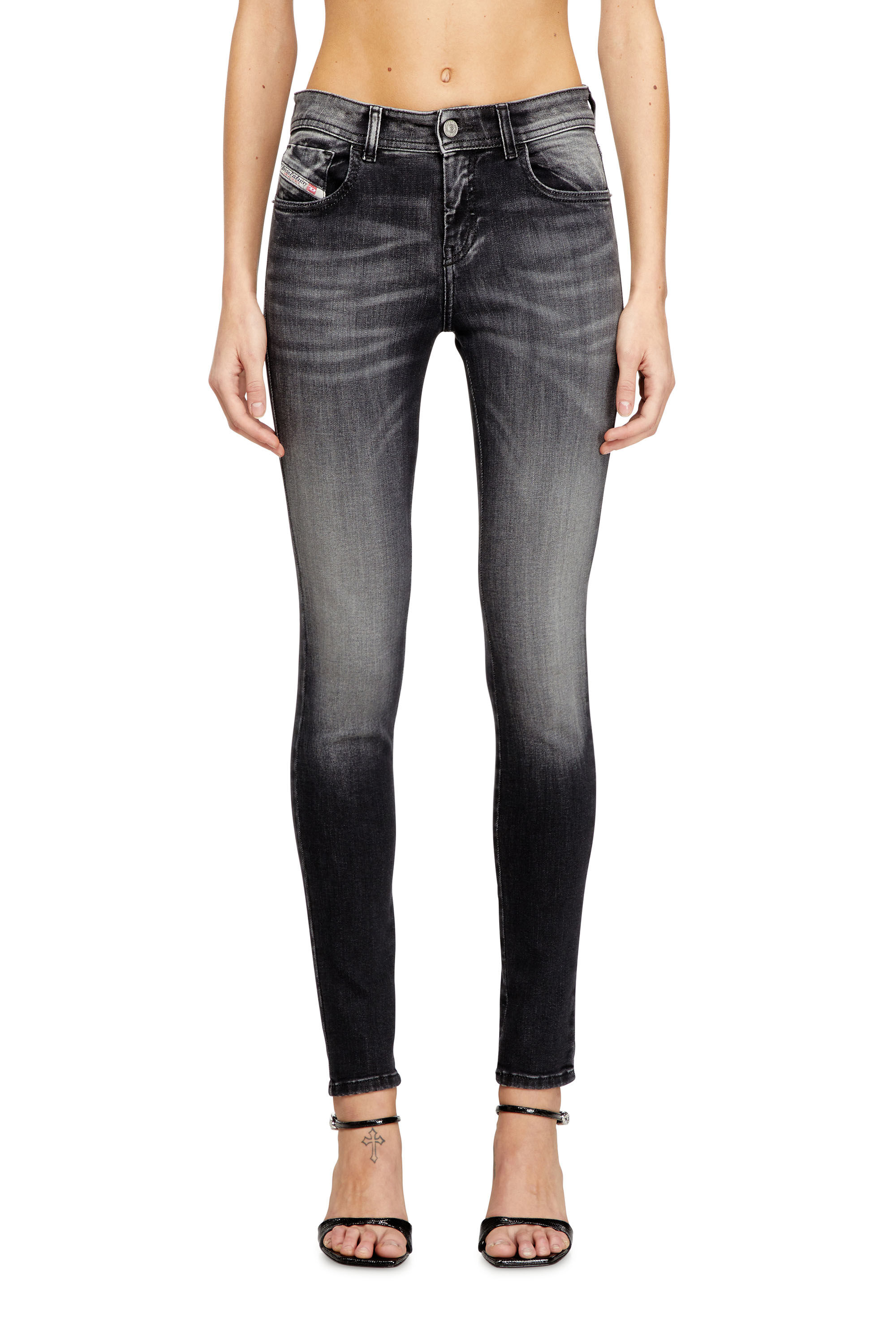 Women's Skinny Jeans | Black/Dark grey | Diesel 2017 Slandy