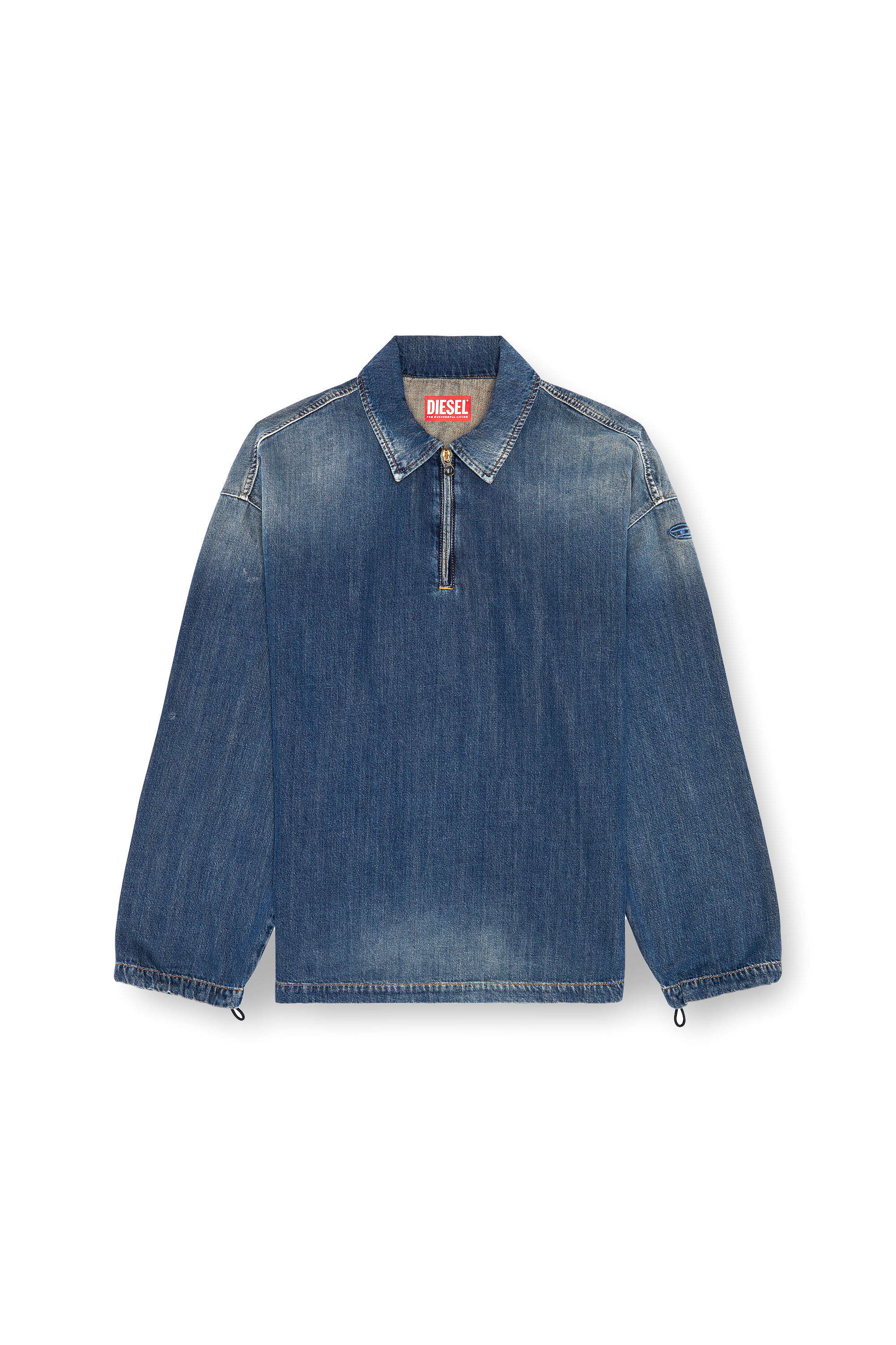 Diesel - D-BRADDY-FSF, Male's Pull-on shirt in light utility denim in Blue - 2