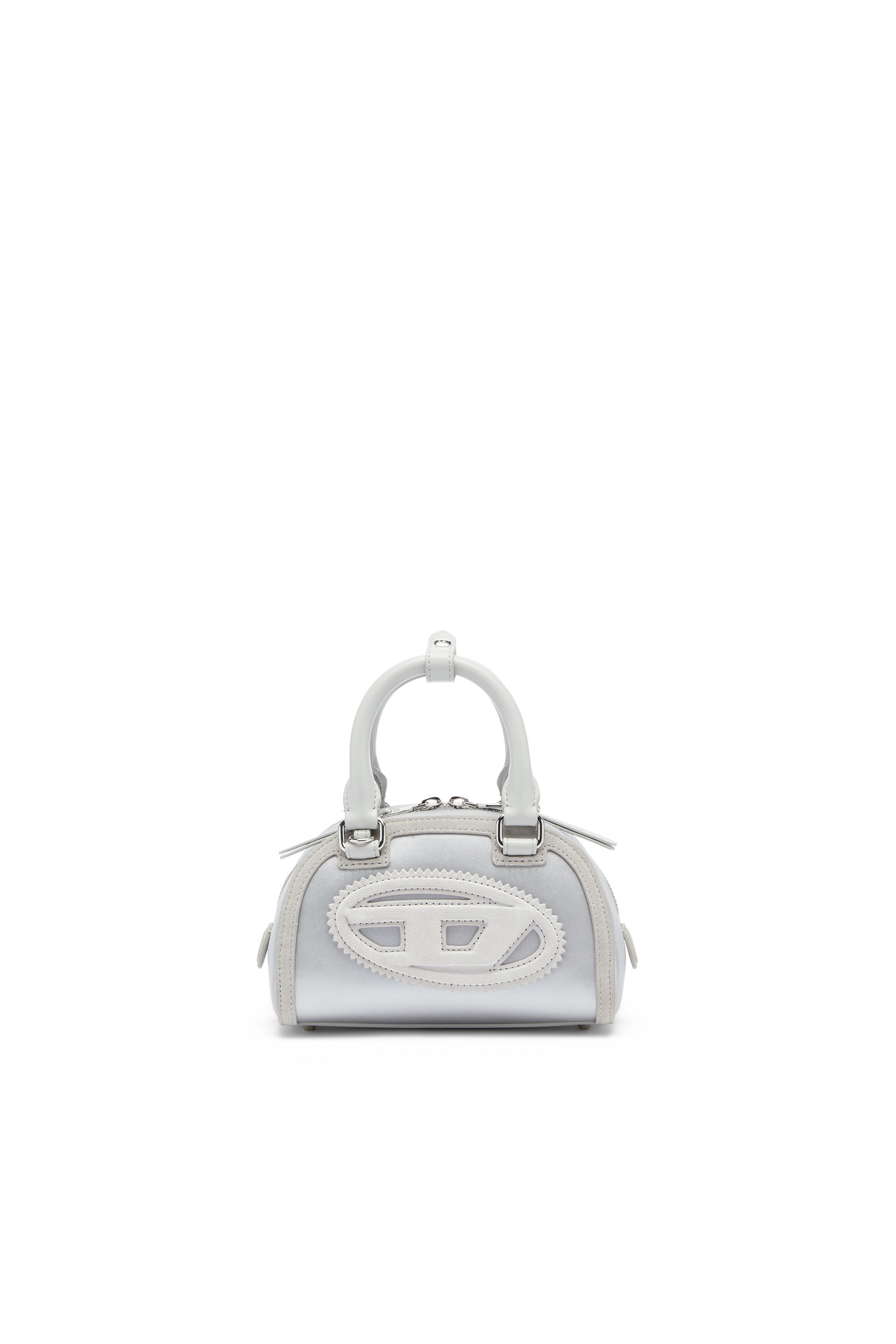 Diesel - 1DR DOME CROSSBODY, Female's 1DR Dome - Mini bowling bag in satin and suede in Silver - 2