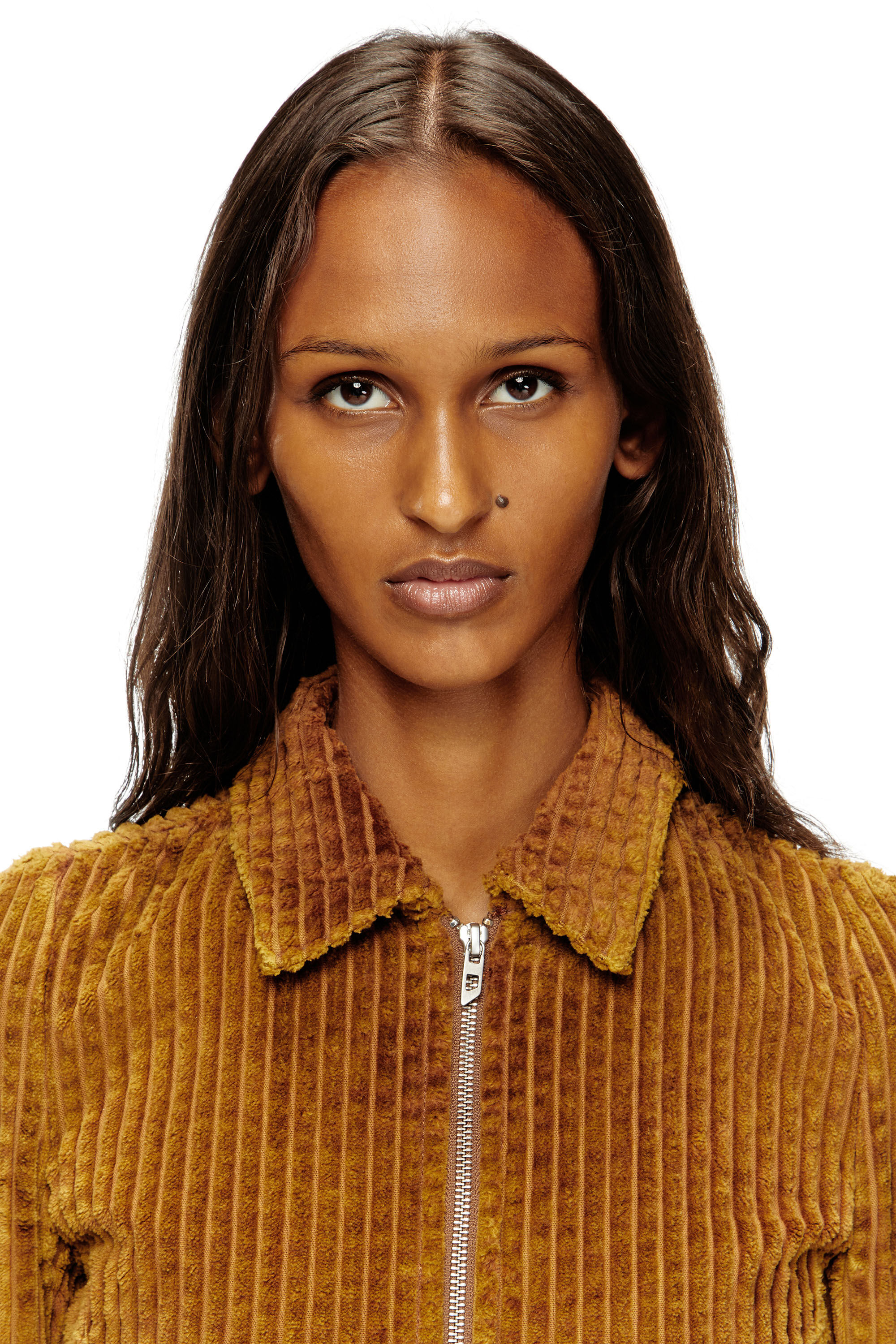 Diesel - G-ENEA, Veste-chemise en velours côtelé de coton Femme in Marron - 3