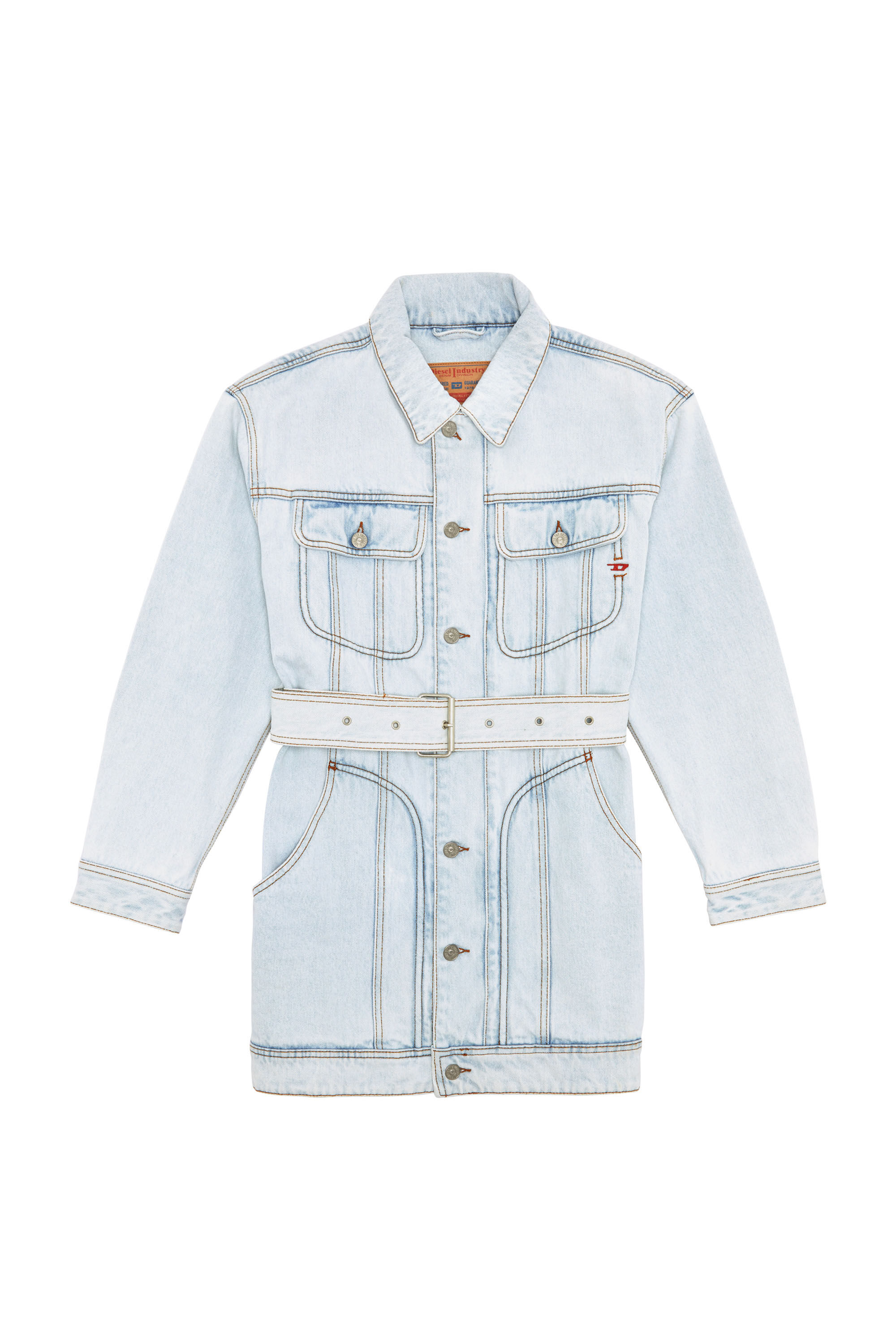 Diesel - DE-FLAMINIA TRUCKER COAT, Manteau Trucker Femme in Bleu - 2