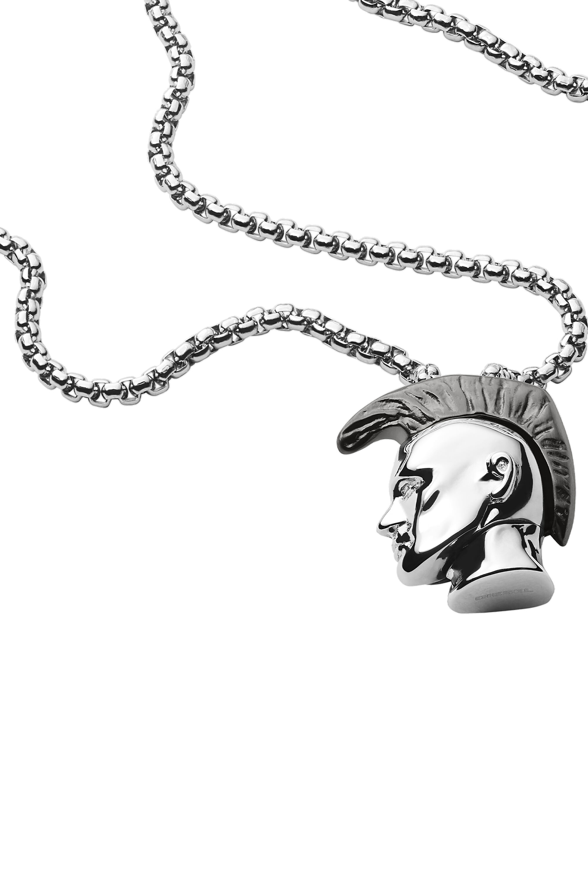 Diesel - DX1253, Male's Stainless steel "only the brave" icon pendant necklace in Silver - 1