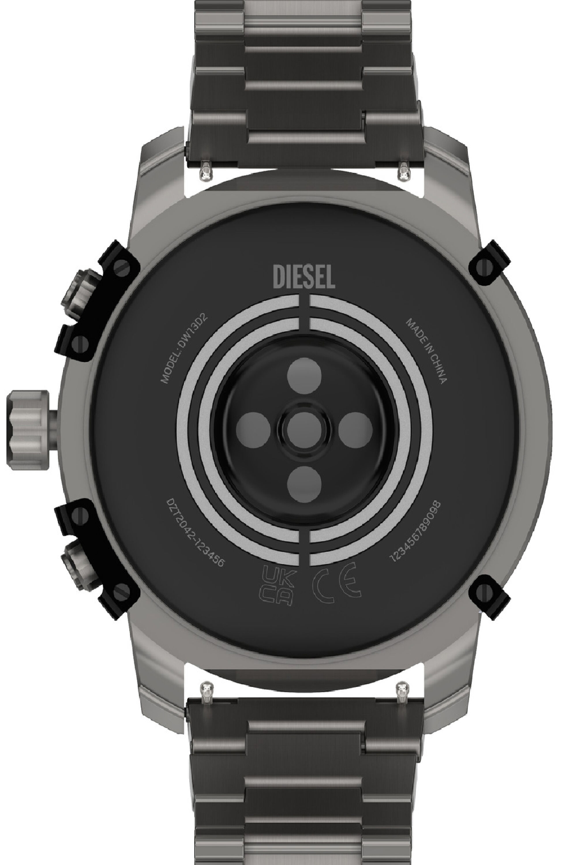 Diesel - DZT2042, Male's Griffed stainless steel smartwatch in Dark Grey - 4