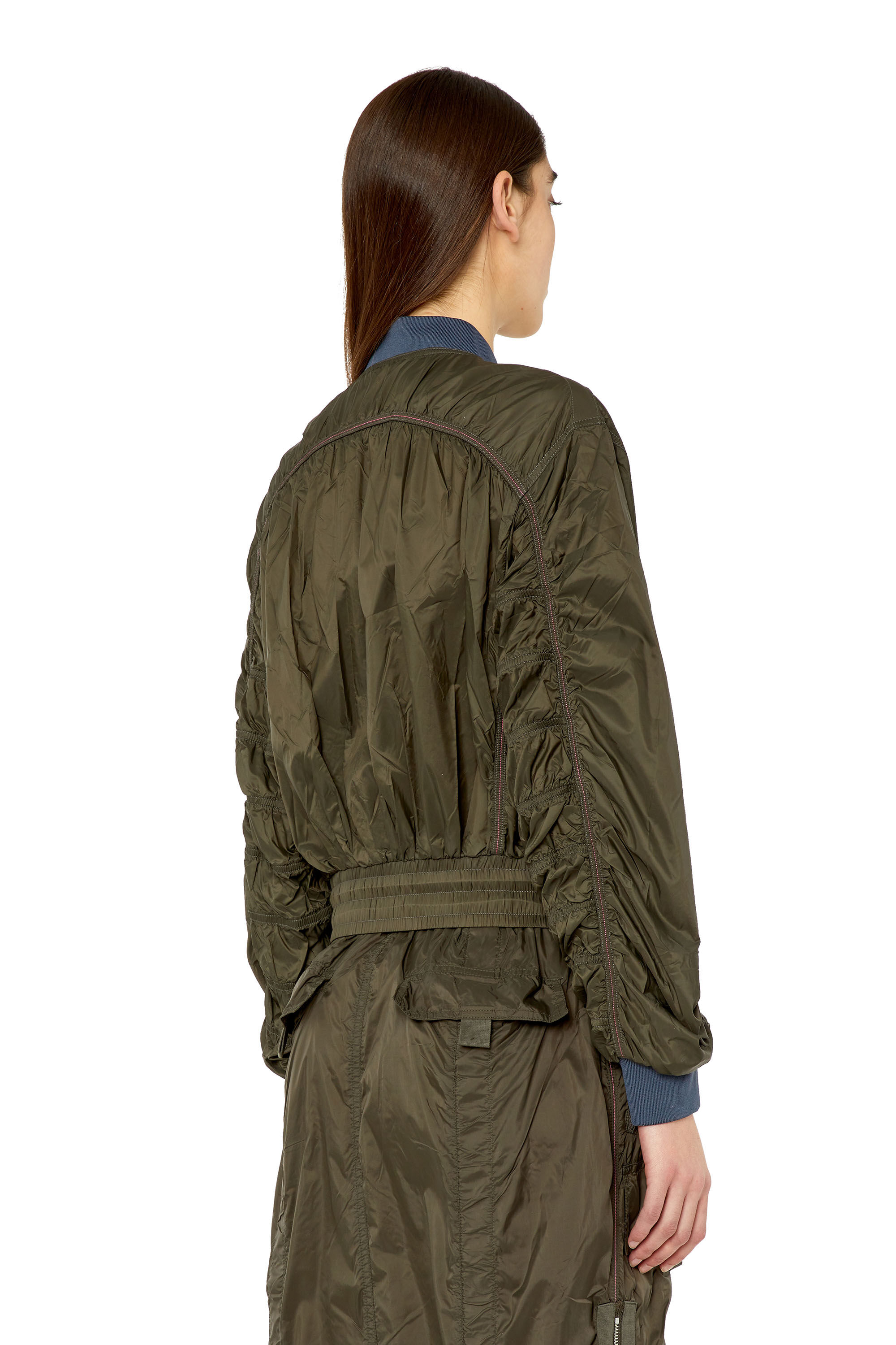 Diesel - G-NOAK, Female's Bomber jacket in light nylon in Dark Green - 5
